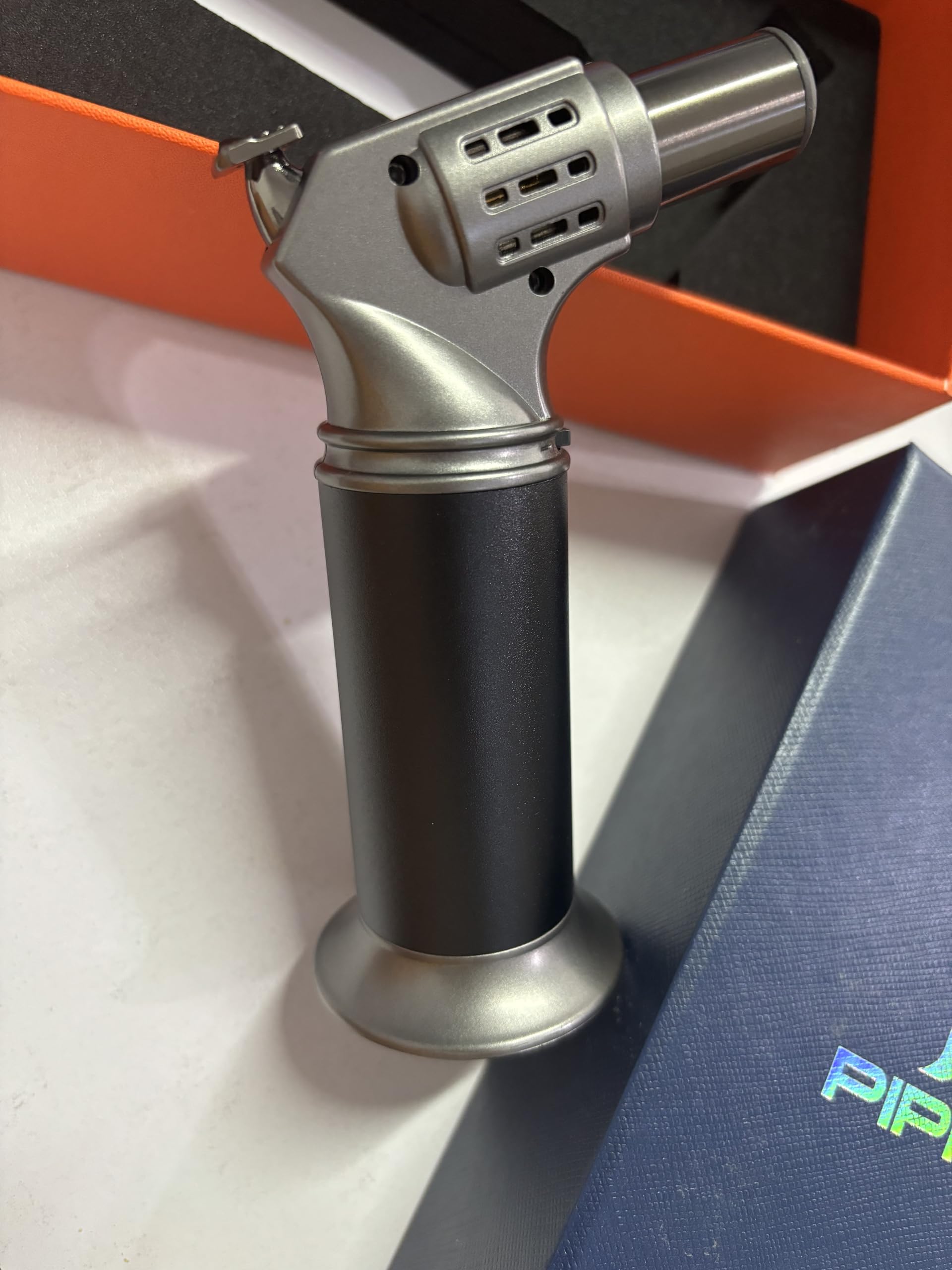 Windproof Cigar Lighter - Adjustable Single Flame Refillable Torch for Outdoor & Smoking