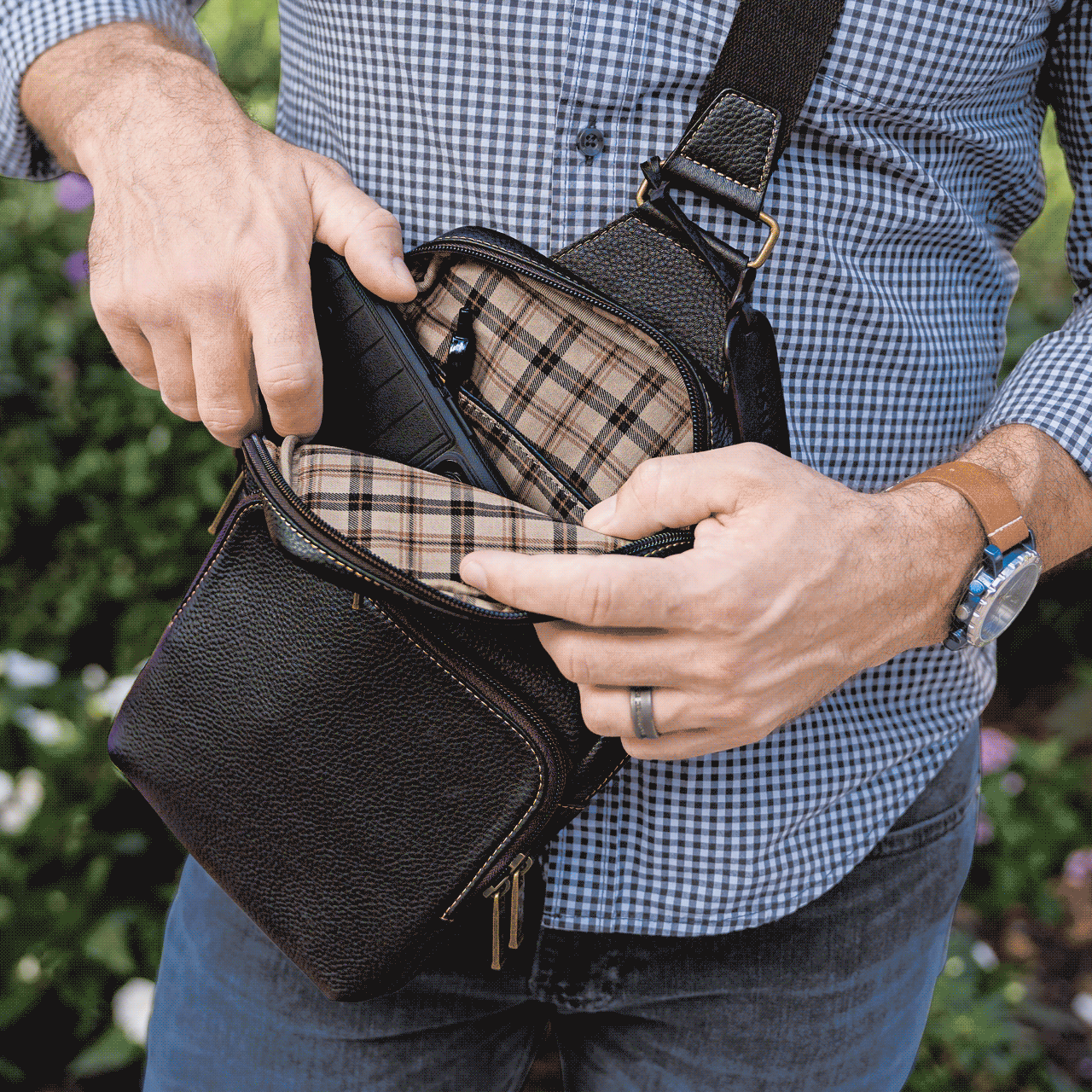 Men's Bomber Jacket Sling Bag - Stylish & Durable Crossbody Bag for Travel, Hiking & Everyday Use