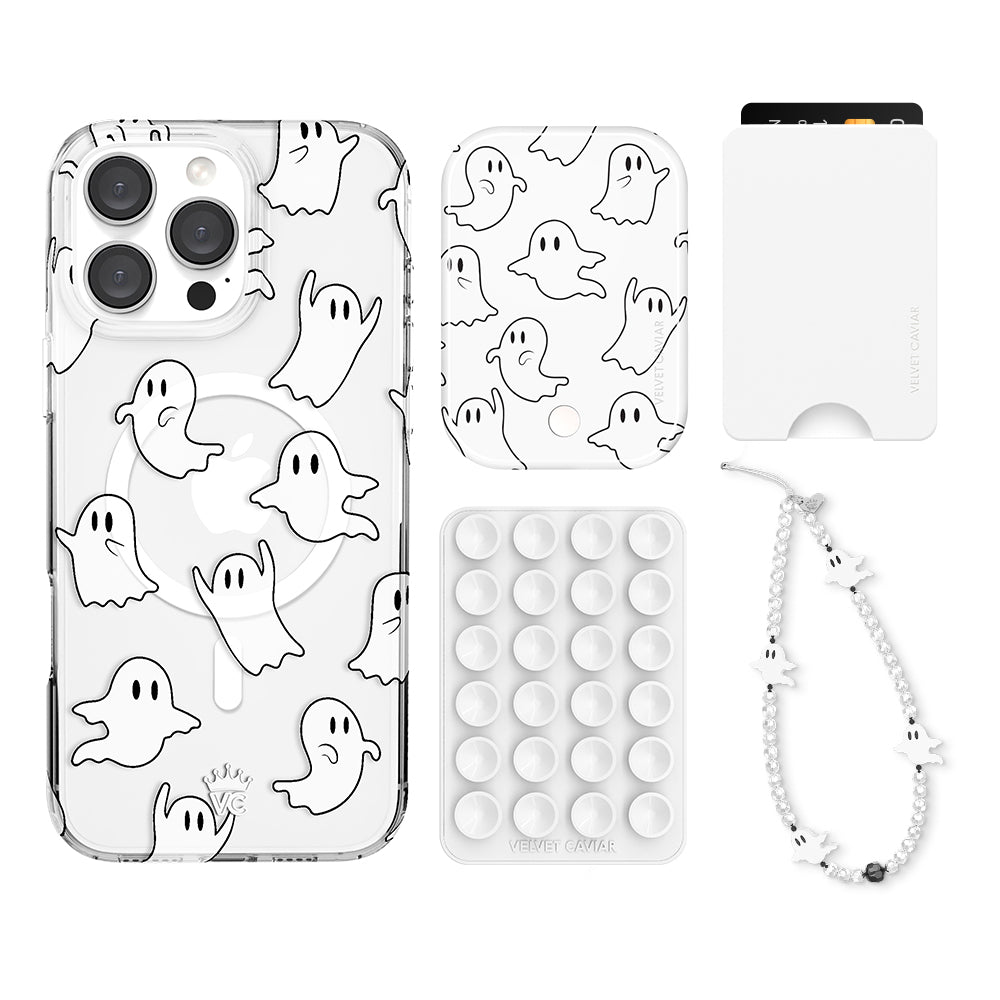 Ghosted iPhone Wallet Case with Card Holder - Slim Protective Cover for iPhone 13/14/15 Pro Max - Perfect for Travel, Shopping & Everyday Use