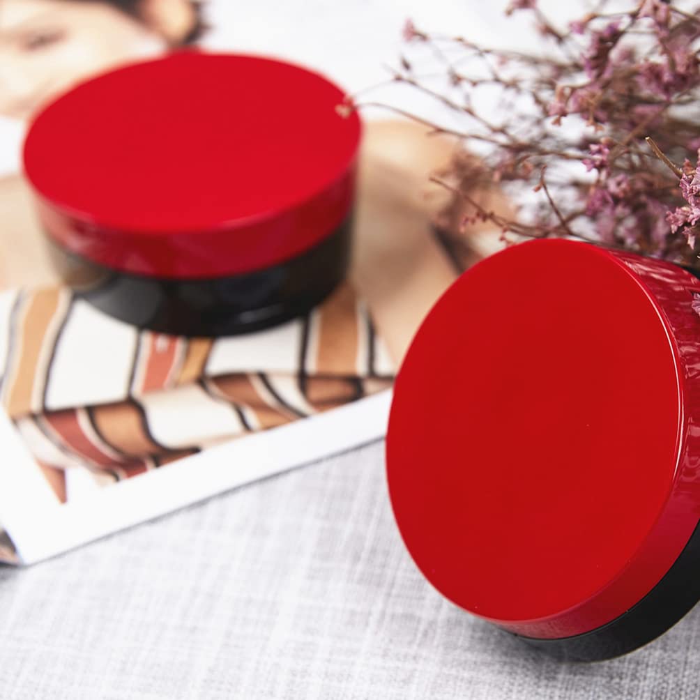 FOMIYES Refillable Makeup Foundation Compact Case with Powder Puff - Empty Travel-Friendly DIY Cushion Container for On-the-Go Touch Ups (Red) | Perfect for Travel, Daily Makeup Routine & Professional Makeup Artists