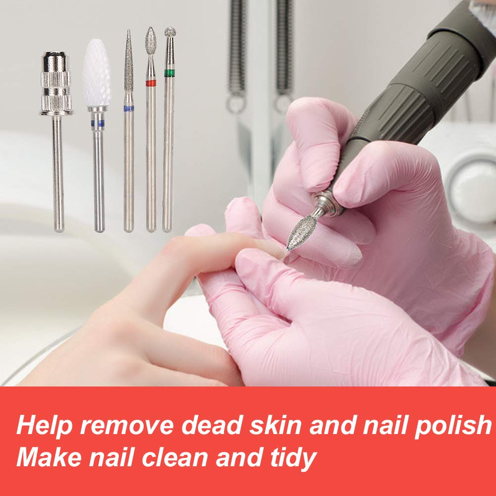 5Pcs Tungsten Steel Nail Drill Bit Set - 3/32 Inch Grinding Head & Cuticle Drill for Professional Manicure & Pedicure | Nail Polish, Gel Polish & Nail Art Tools | Perfect for Salon, Home Use & DIY Nail Care