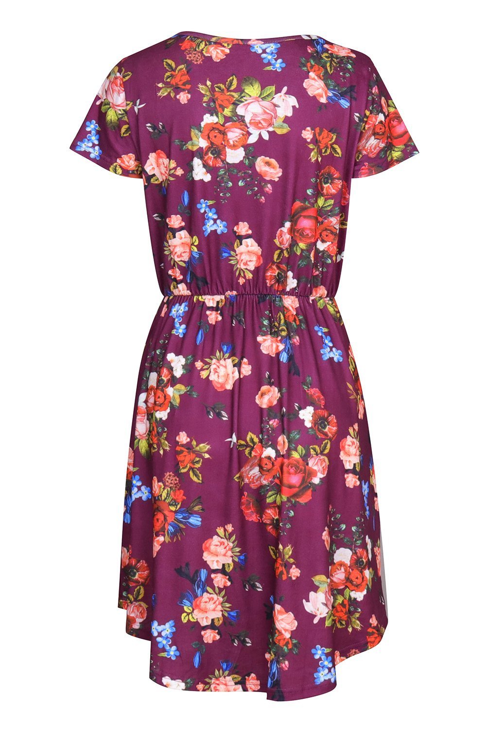 Floral Print Long Sleeve Swing Tunic Dress for Women - Loose Fit Pocket T-Shirt Dress for Casual Wear, Office & Date Night