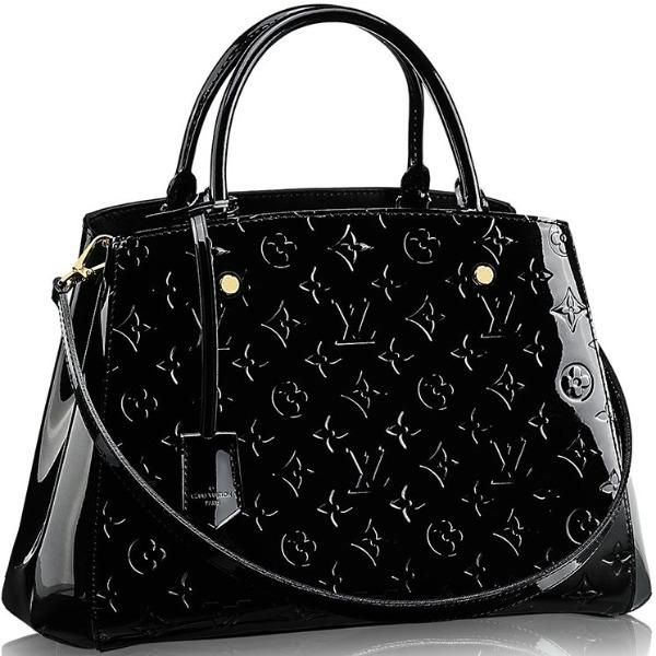 Authentic Louis Vuitton Montaigne BB Monogram Vernis Tote Bag in Black | Luxury Designer Handbag for Women | Perfect for Work, Travel & Everyday Use