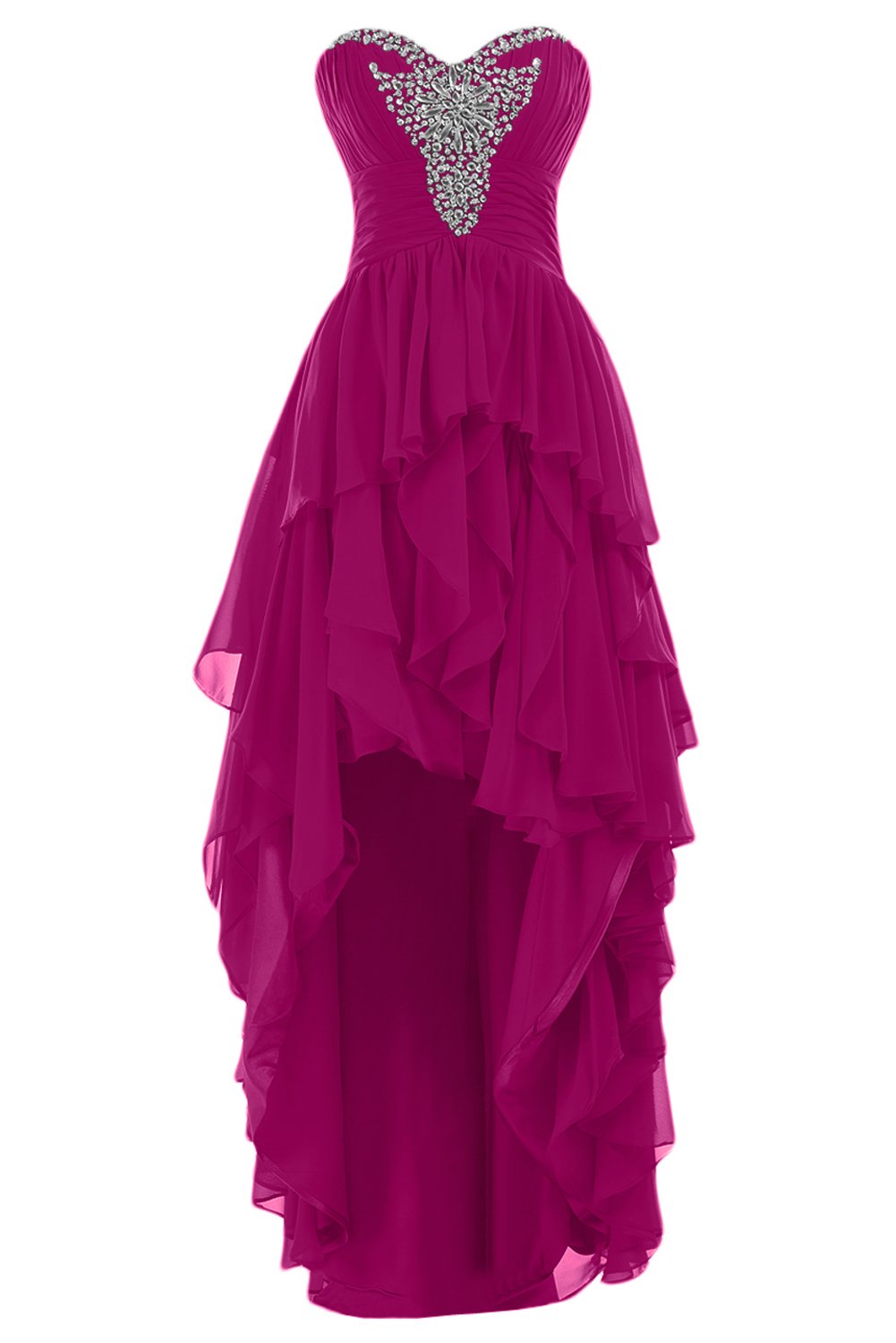 SUNVARY Elegant Hi-Lo Cocktail Dress - Strapless Ruffled Bridesmaid Gown for Prom, Party & Wedding | Perfect for Formal Events, Evening Occasions & Special Celebrations