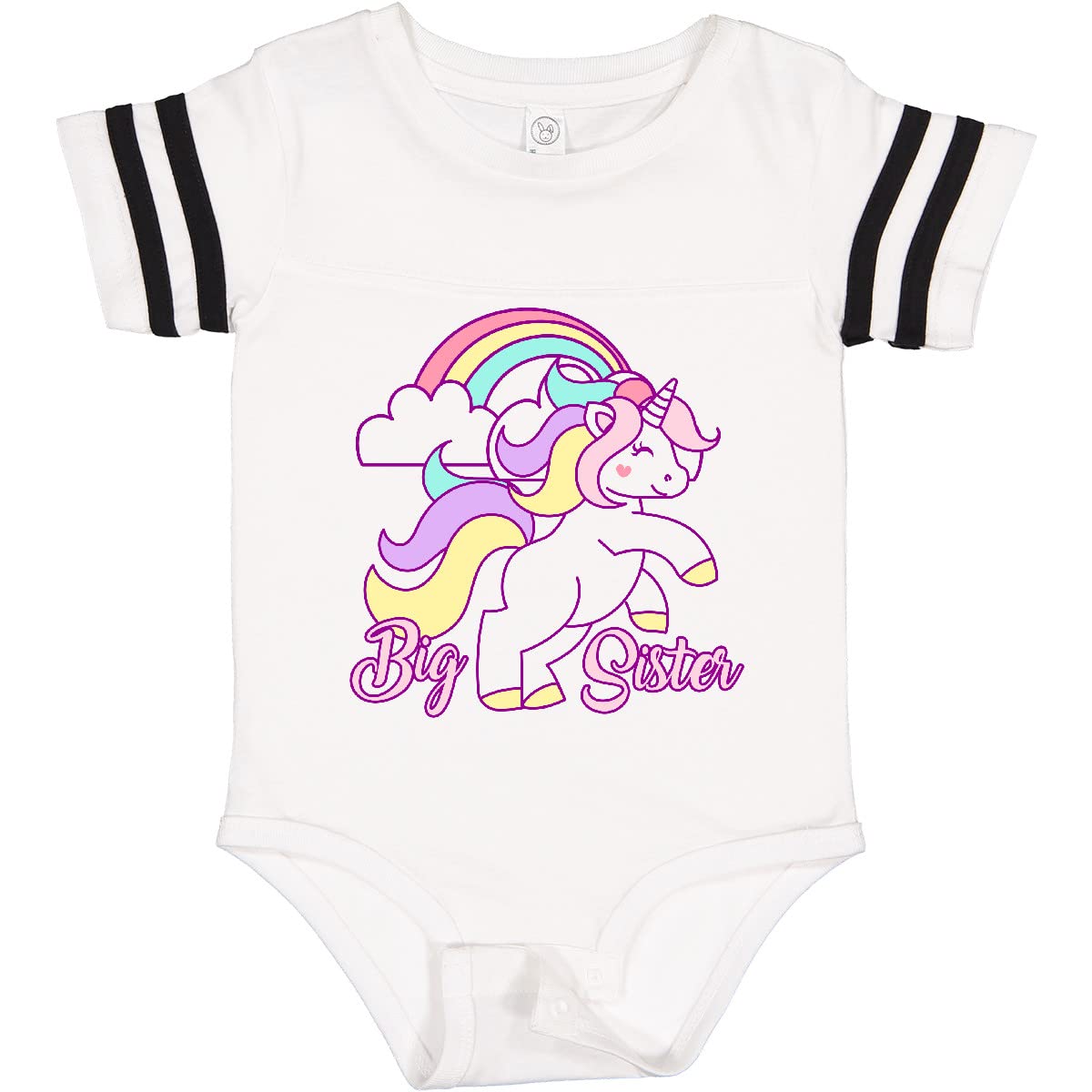 Inktastic Big Sister Unicorn Baby Bodysuit - Cute Unicorn Design for Newborn & Toddler Girls - Perfect for Sibling Announcement, Baby Shower Gift & Photo Shoots