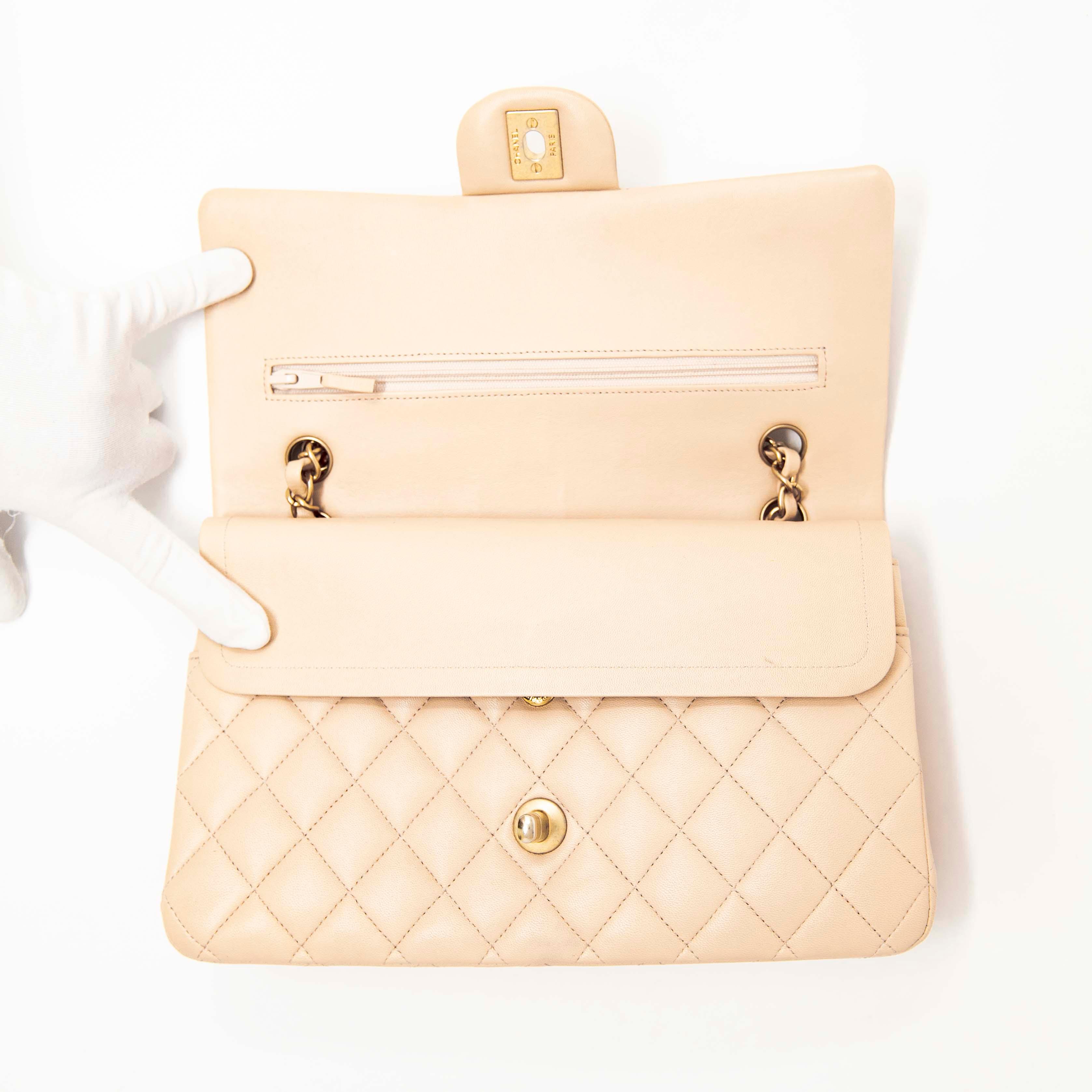 Chanel Beige Medium Classic Flap Bag - Timeless Luxury Handbag for Women | Perfect for Work, Evening Events & Everyday Elegance