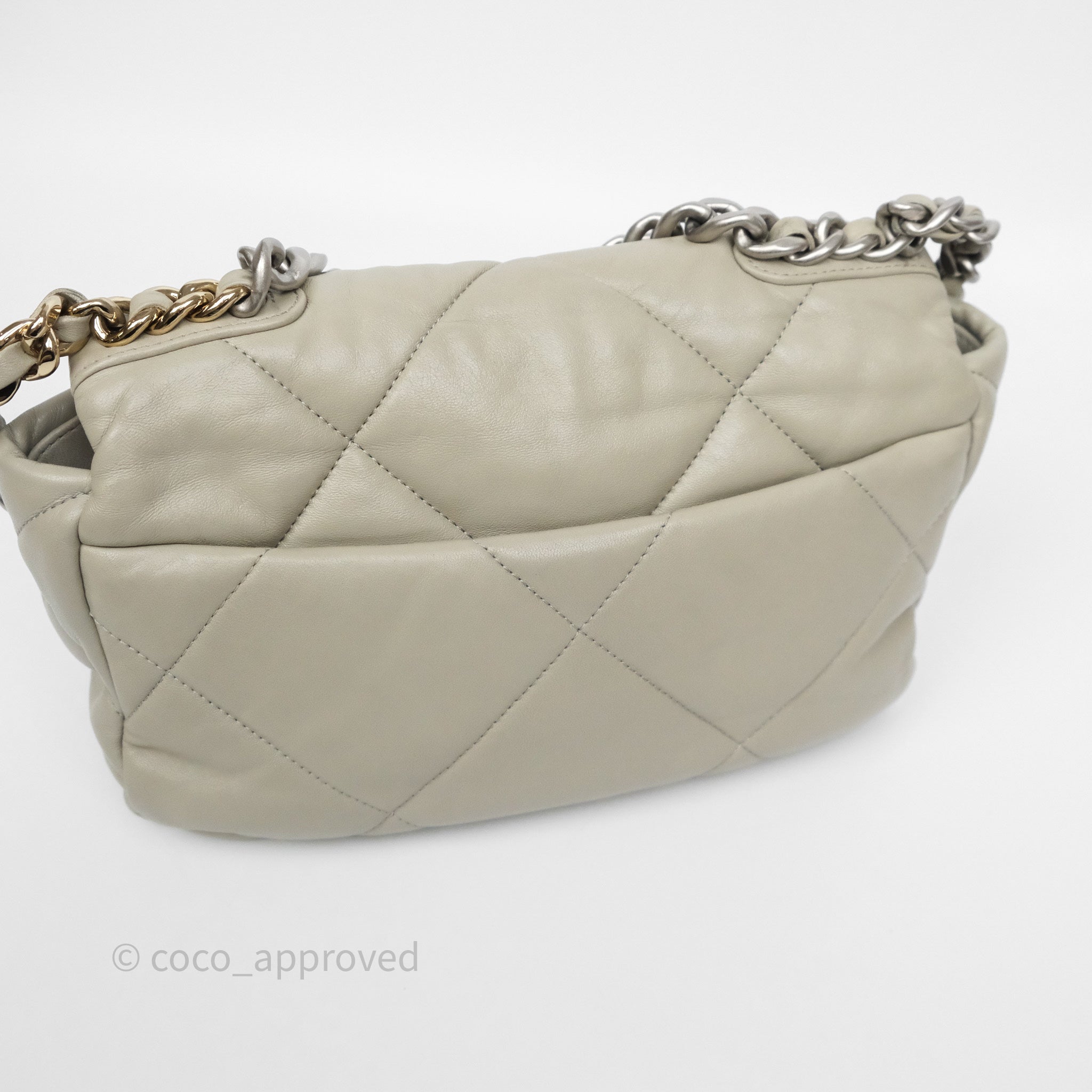 Chanel 19 Small Handbag in Sage Grey with Mixed Hardware - Luxury Crossbody Bag for Women, Perfect for Date Night & Evening Events