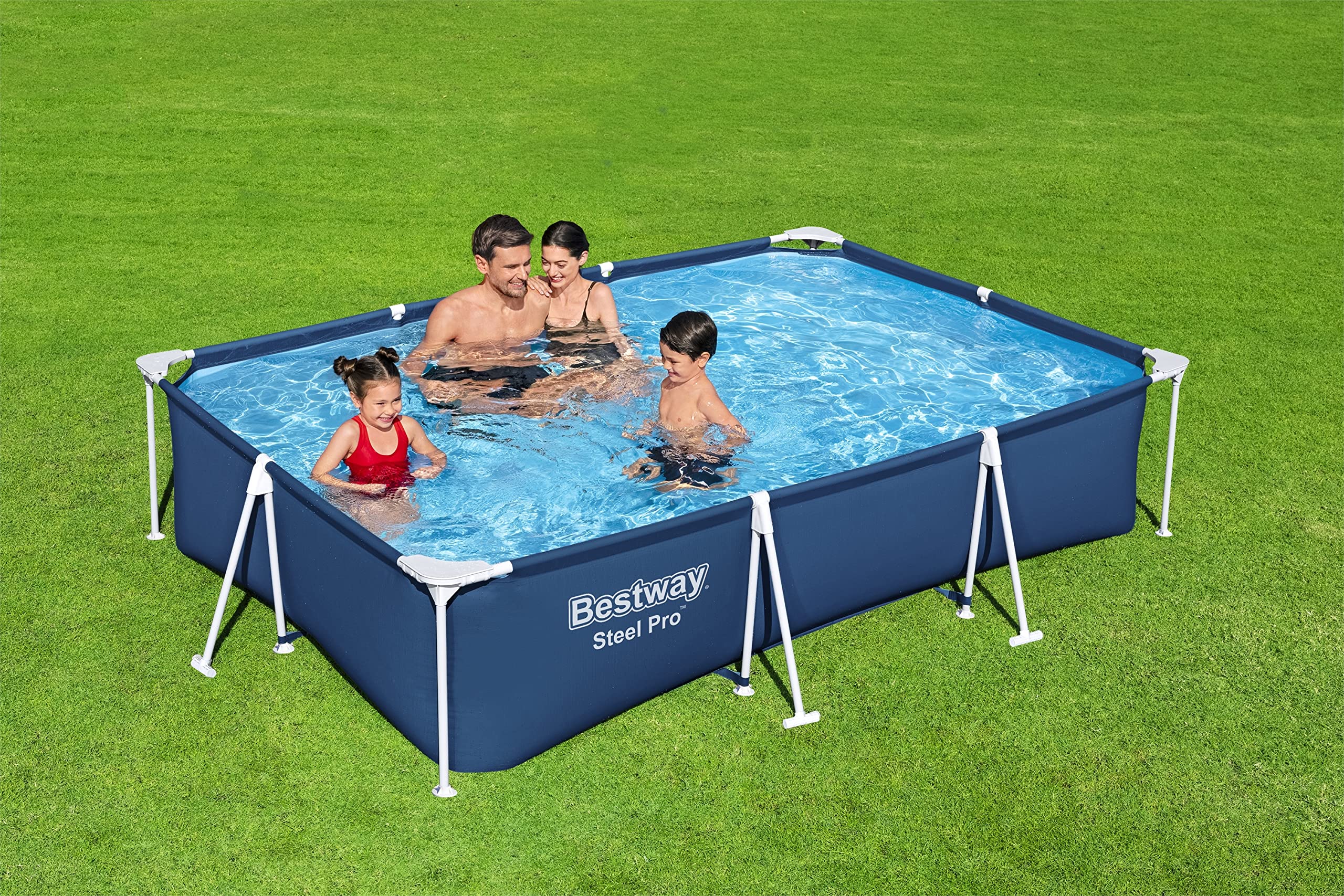 Bestway Steel Pro 9.10ft Metal Frame Above Ground Swimming Pool - Durable Outdoor Family Pool for Backyard, Garden & Summer Fun