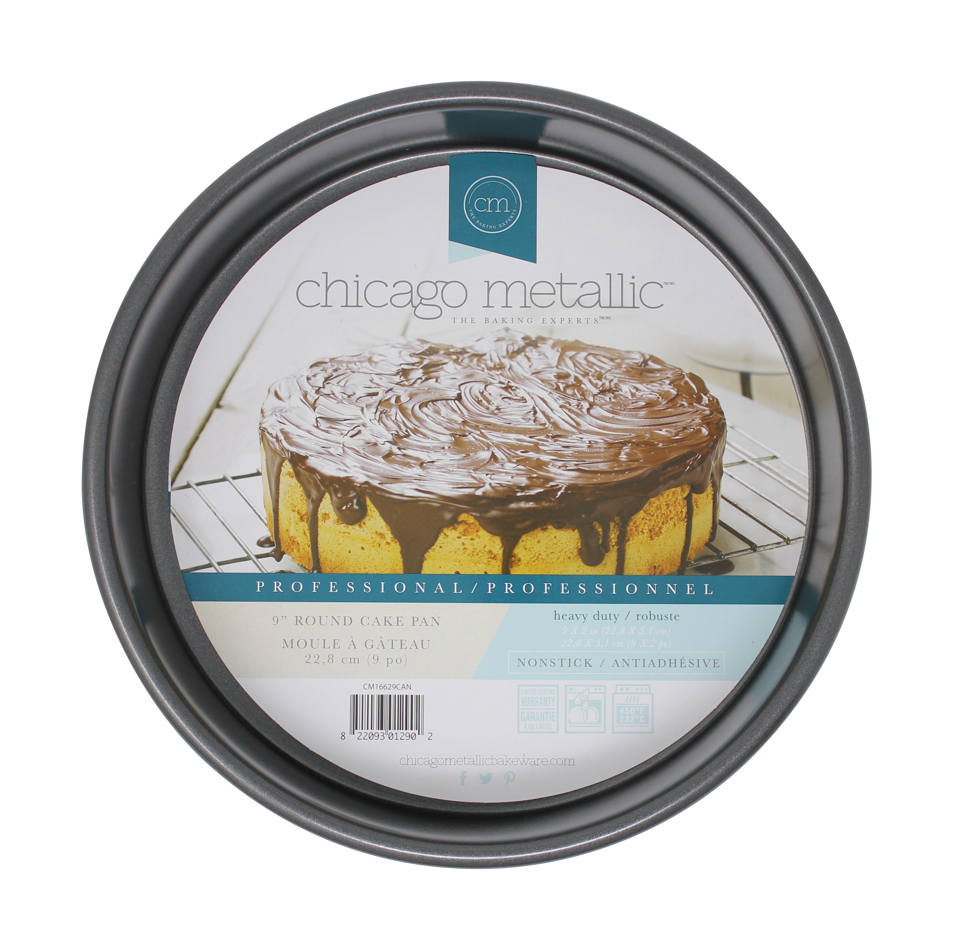 Chicago Metallic Professional 9-Inch Round Cake Pan - Non-Stick Baking Pan for Perfect Cakes, Cupcakes & Desserts - Ideal for Home Bakers, Birthday Parties & Holiday Baking