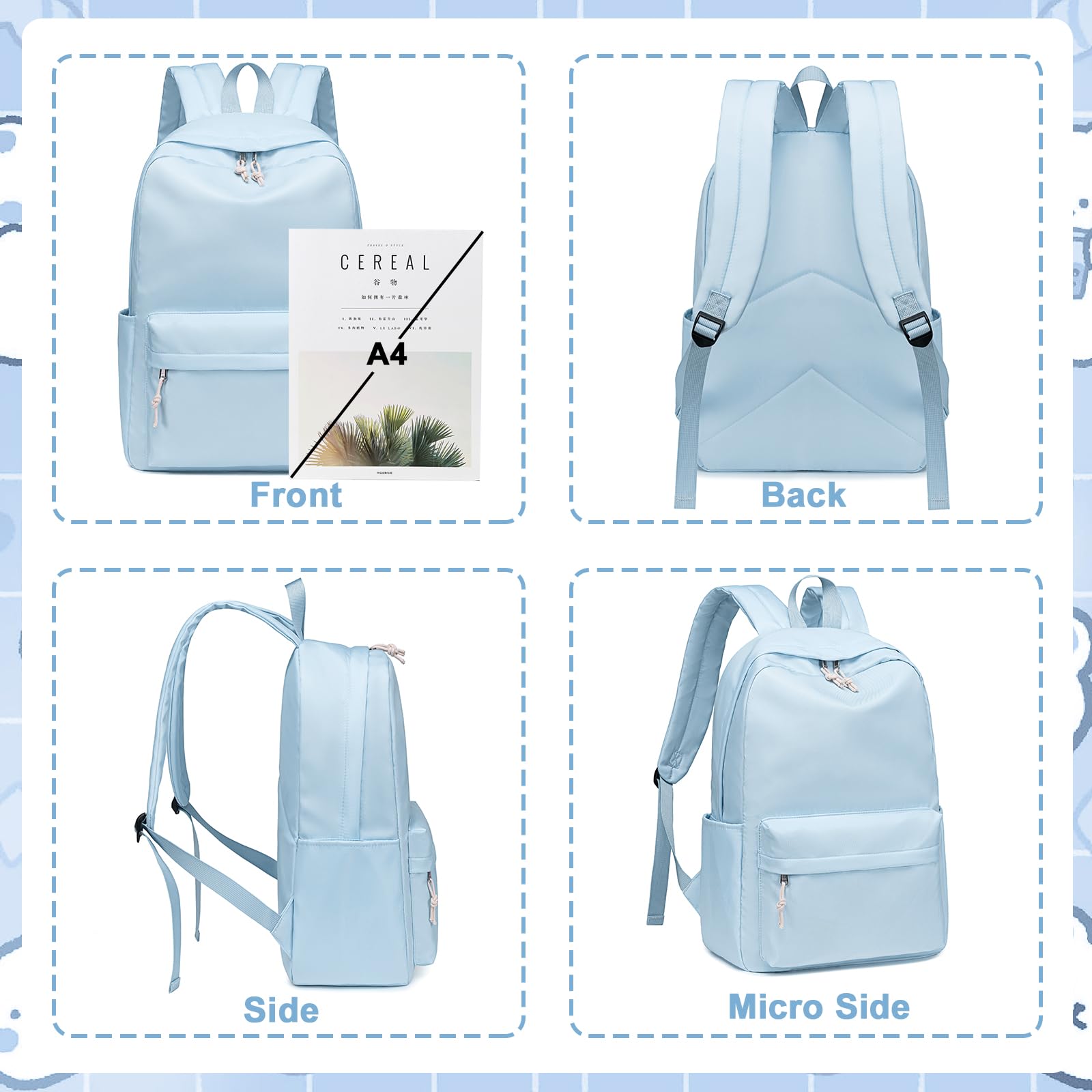 Bluboon Kids Backpack for School - Lightweight Bookbag for Girls & Women, Durable Laptop Backpack with Multiple Pockets - Perfect for School, Travel, Work & Daily Commute