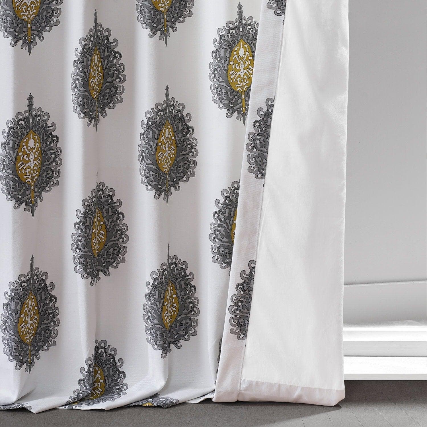 Mayan Gold Emblem Printed Blackout Curtains - 100% Cotton Thermal Insulated Drapes for Bedroom & Living Room | Blocks Sunlight & Noise for Better Sleep