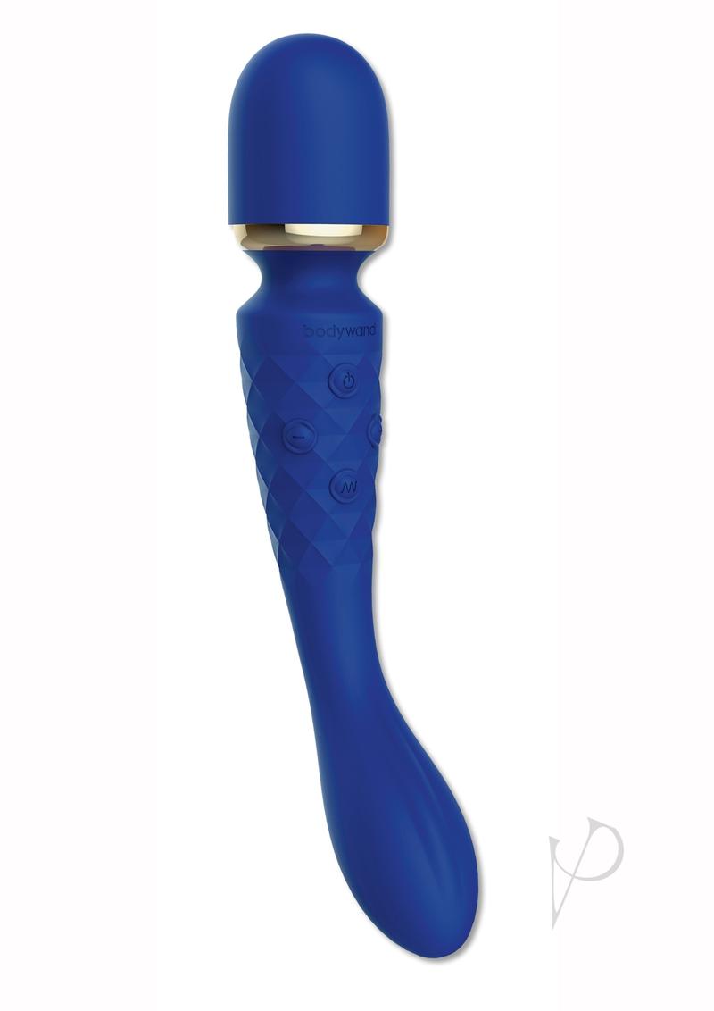 Bodywand Luxe 2-Way Dual Speed Rechargeable Wand Massager - Blue | Powerful Personal Massager for Muscle Relaxation & Stress Relief | Perfect for Home Spa, Self-Care & Couples Use