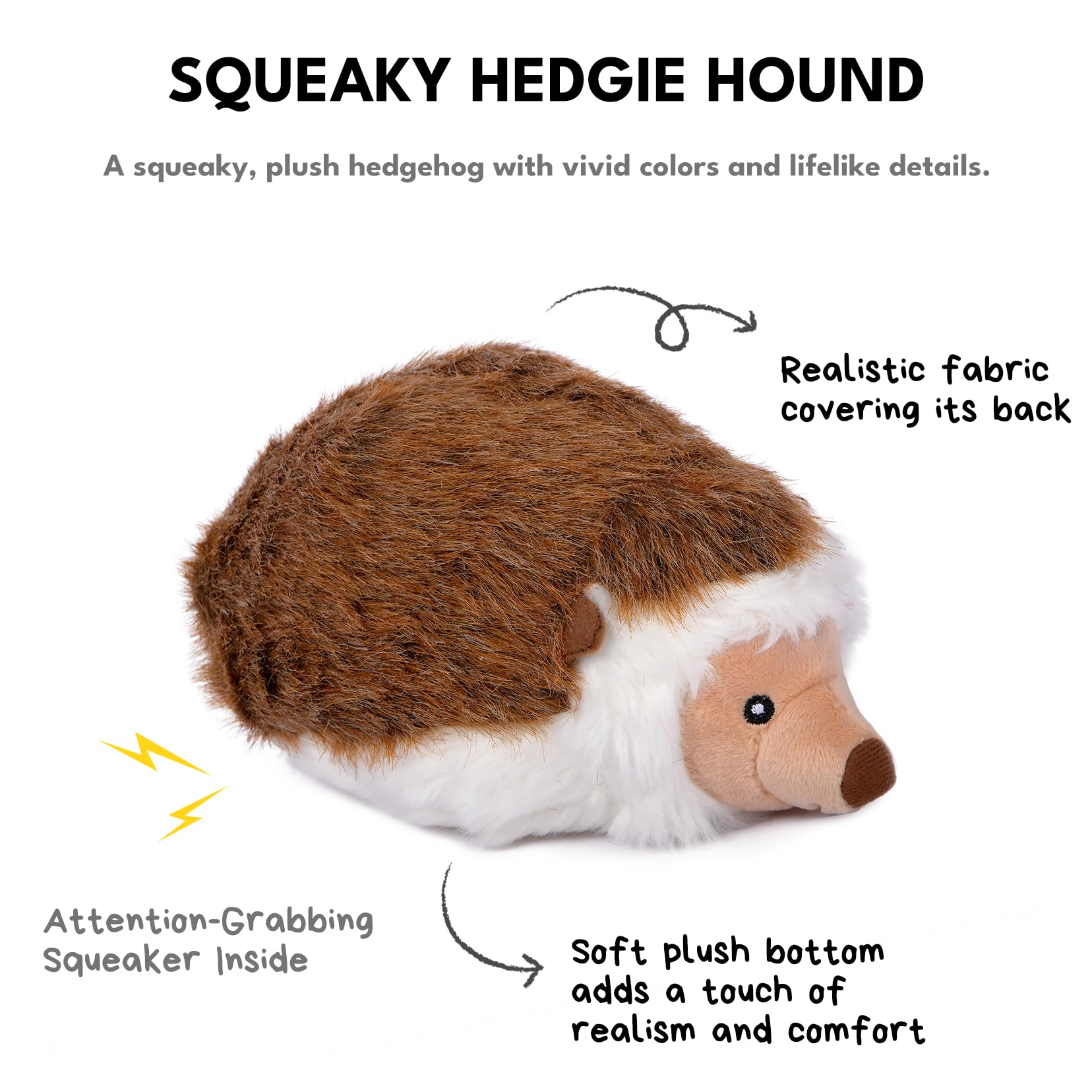 Squeaky Hedgehog Plush Dog Toy for Aggressive Chewers - Durable Interactive Chew Toy for Small, Medium & Large Dogs - Perfect for Playtime, Training & Cuddling