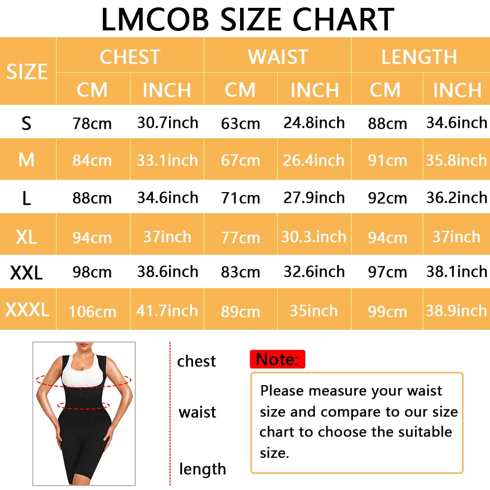 Women's Full Body Sauna Suit - Waist Trainer Vest & Workout Sweat Suit for Weight Loss - Sauna Jumpsuit for Women - Slimming Body Shaper for Gym, Running & Detox - Perfect for Home Workouts & Sauna Sessions