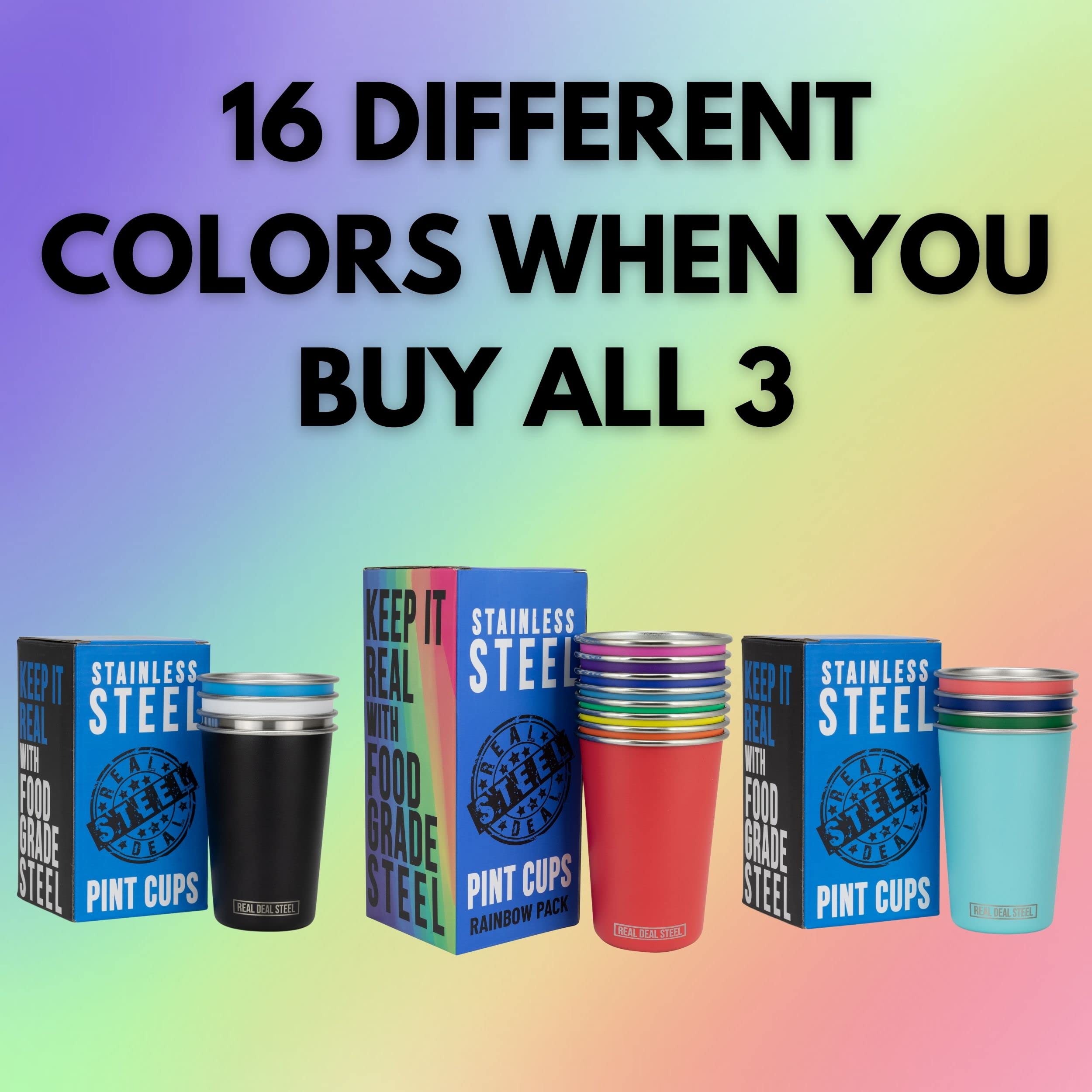 Premium 16 oz Metal Pint Glasses - Stackable, Eco-Friendly Tumblers for Beer, Cocktails & Parties - Durable Drinking Cups for Home, Bars & Outdoor Events