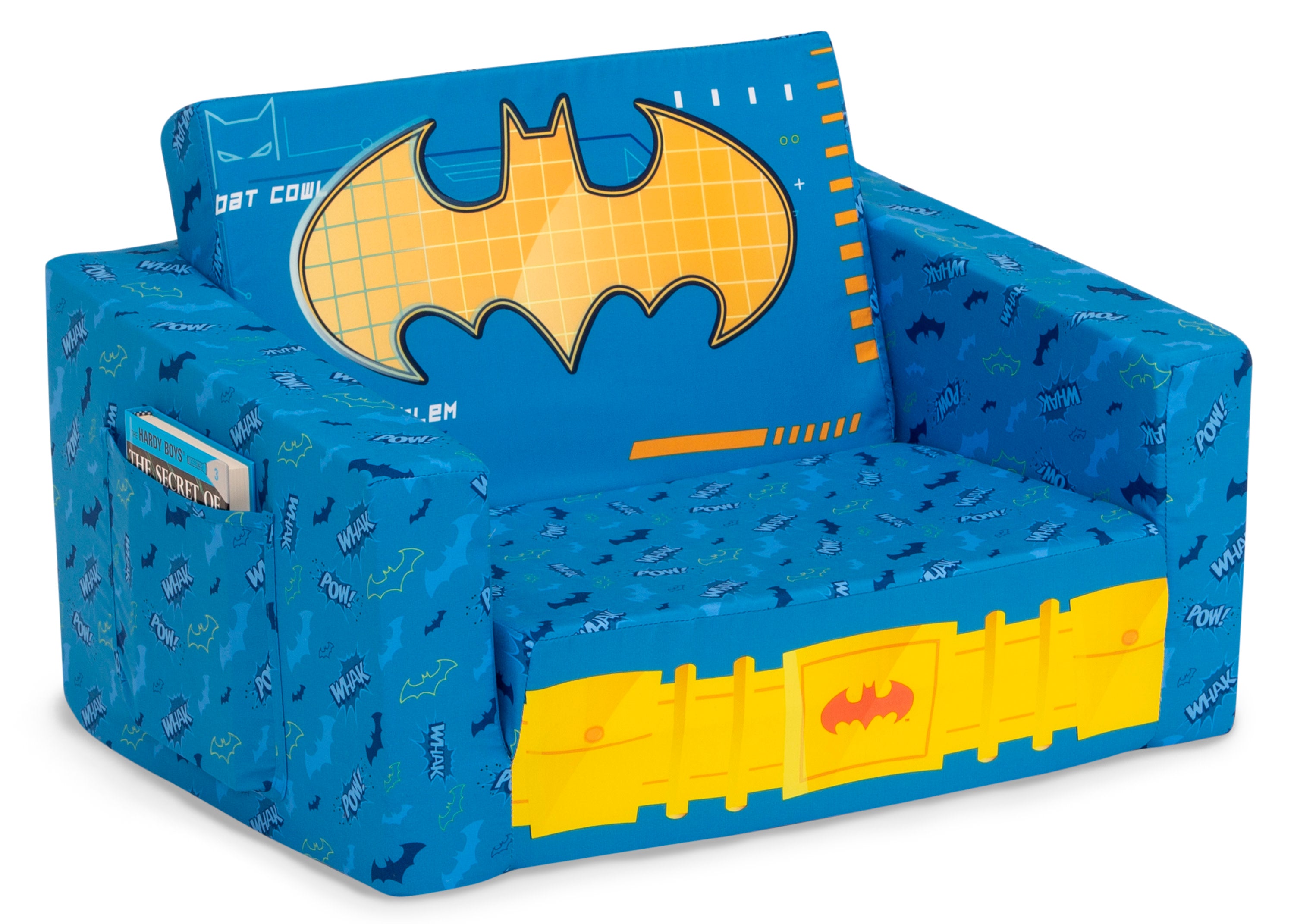 Batman Cozee Flip Out Chair - 2-in-1 Convertible Kids Chair & Lounger | Superhero Themed Comfort for Bedrooms, Playrooms & Movie Nights