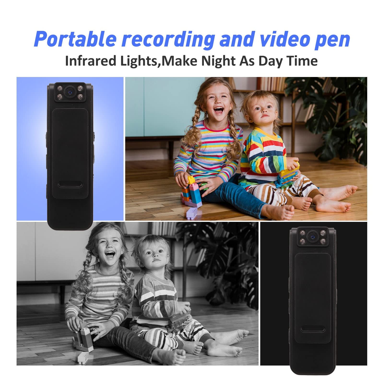Police Body Camera 1080P HD - Mini Wearable Body Worn Camera with Clip Mount, Waterproof Video Recorder with 90° Rotation, 128GB Expandable Memory for Law Enforcement & Security - Ideal for Patrol Officers, Security Guards, and Event Surveillance