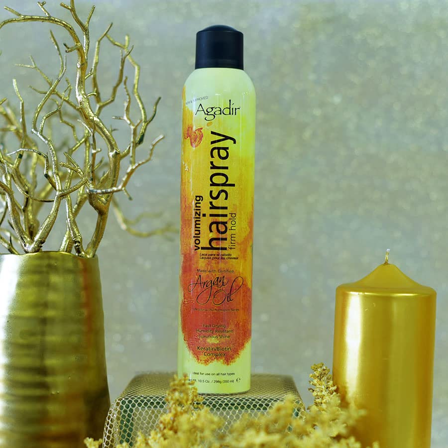 AGADIR Volumizing Firm Hold Hair Spray - 10.5 oz | Strong Hold Hairspray for All-Day Volume & Style | Perfect for Weddings, Parties & Everyday Use