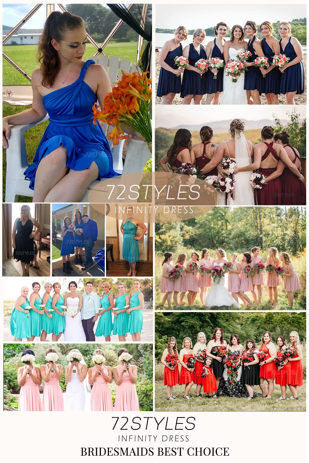 Convertible Infinity Dress - Multiway Wrap & Transformer Bridesmaid Dress for Weddings, Parties & Special Occasions