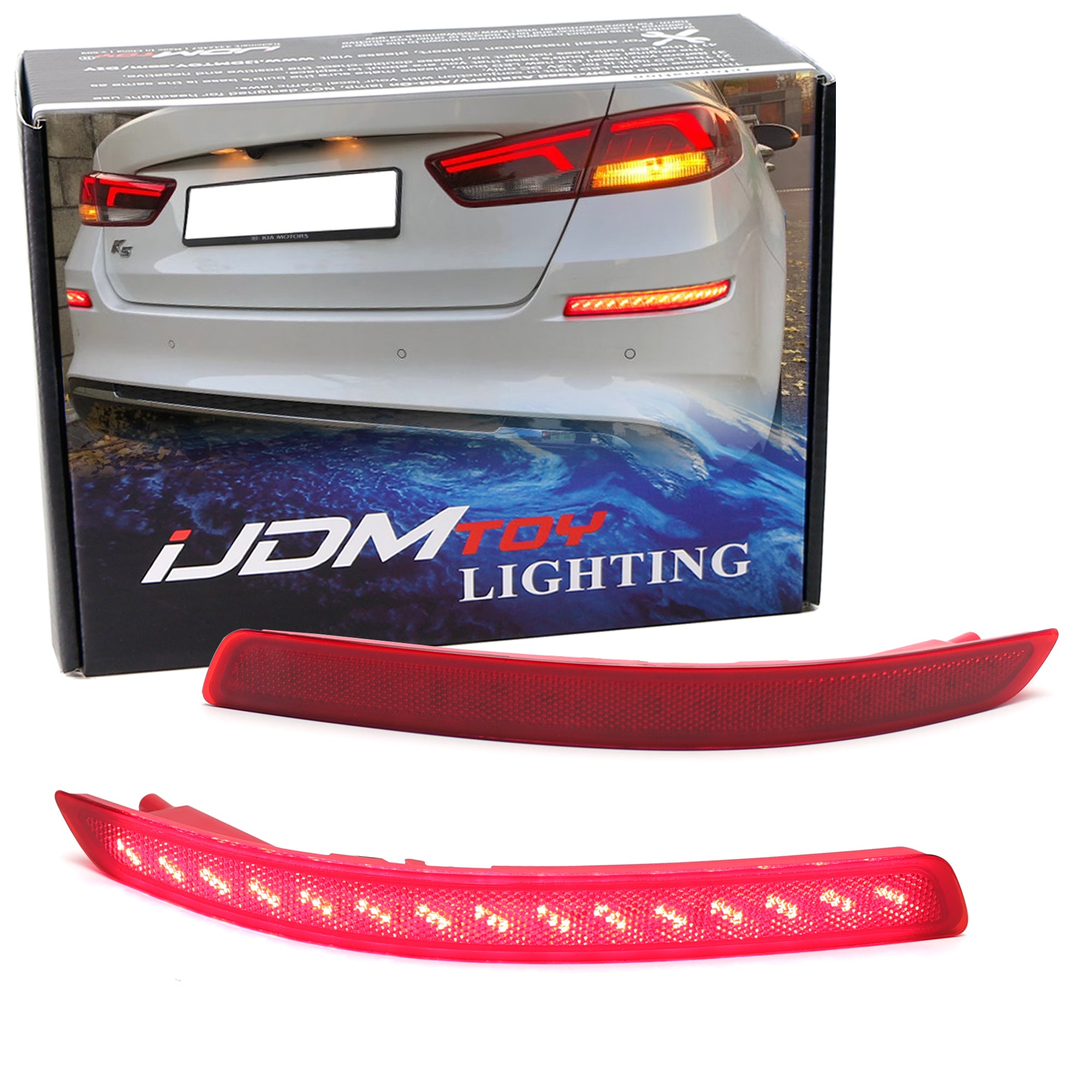 19-20 Kia Optima K5 Full LED Bumper Reflector Brake Light with Sequential Turn Signal - Upgrade for Enhanced Safety & Style (Perfect for Night Driving & Custom Car Mods)