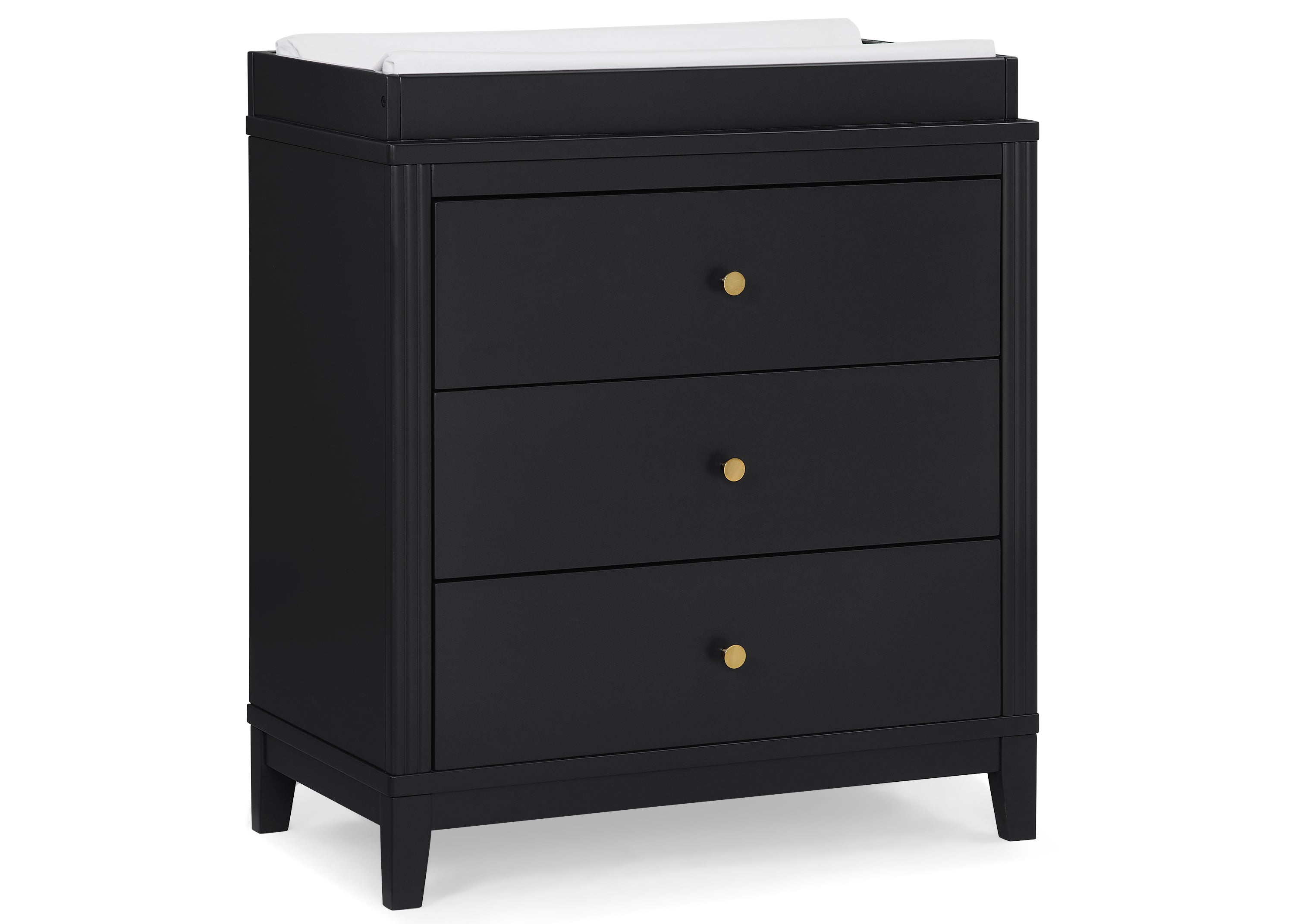 Eloise 3 Drawer Dresser with Changing Top & Interlocking Drawers - Nursery Storage Solution for Baby Clothes, Diapers & Essentials | Modern Baby Changing Table & Dresser Combo for Nursery Organization