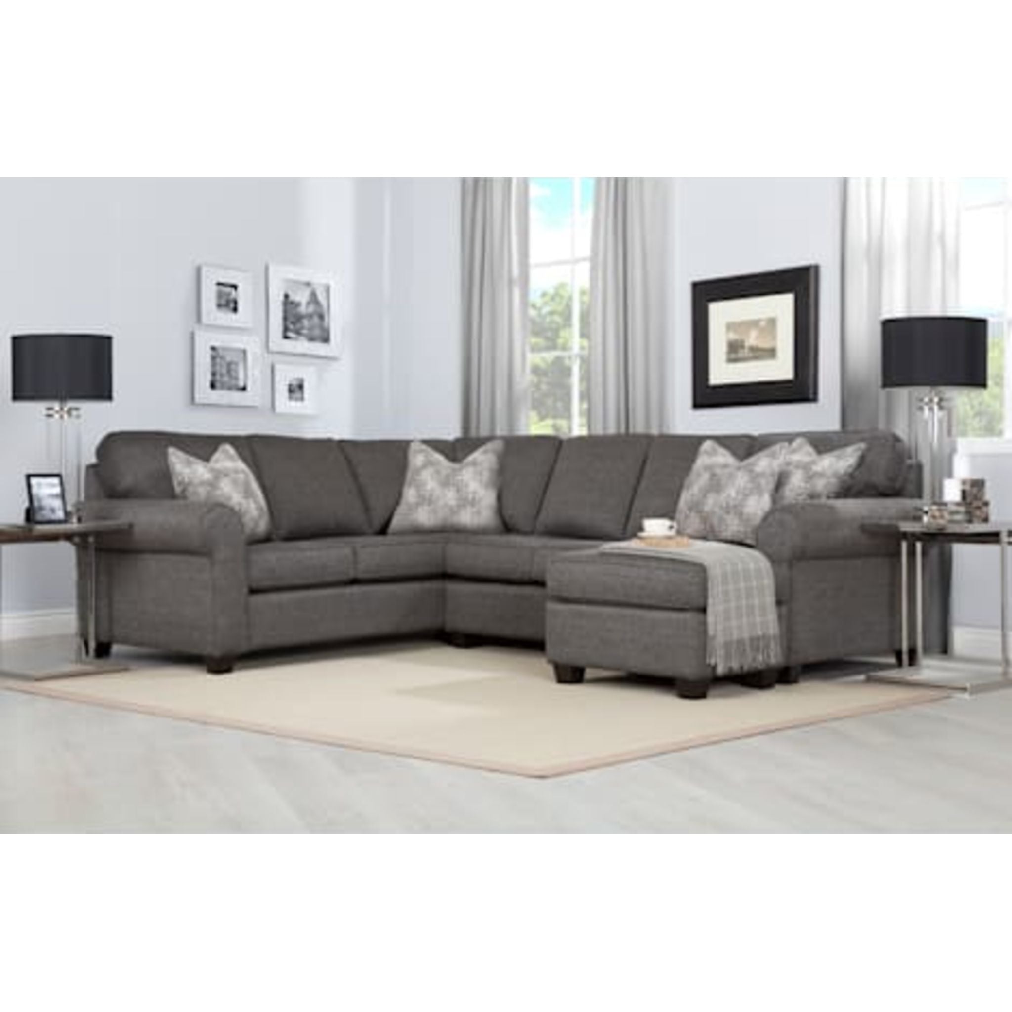 Astro 2-Piece Sectional Sofa with Chaise Lounge - Modern L-Shaped Living Room Furniture for Small Spaces & Apartments