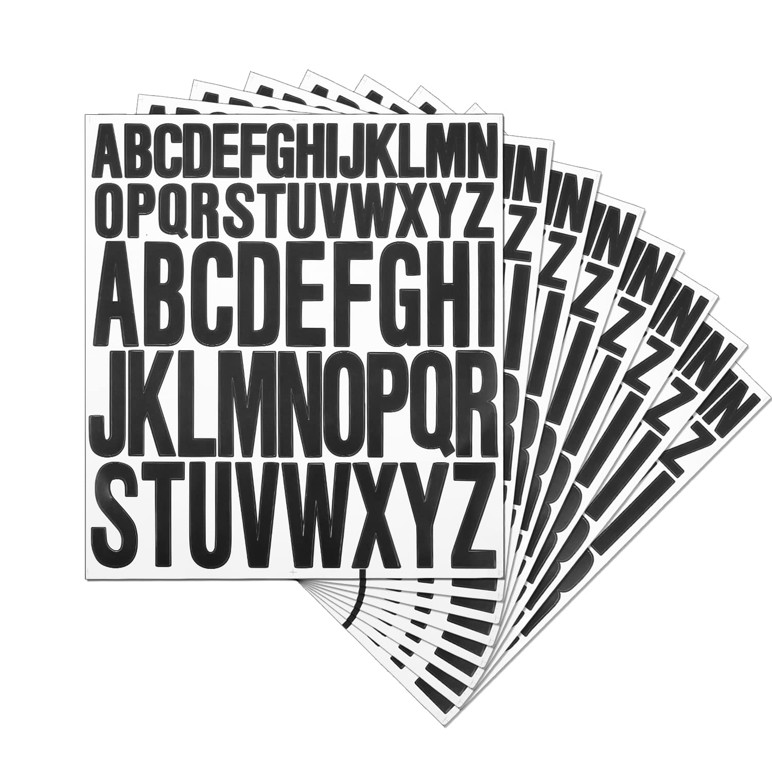 8pcs Black Self-Adhesive Vinyl Letter Stickers - 1 Inch & 2 Inch Alphabet Decals for Mailbox, Window, Door, Home & Office (Uppercase, Style 2) - Perfect for DIY Crafts, Organization & Personalization Projects