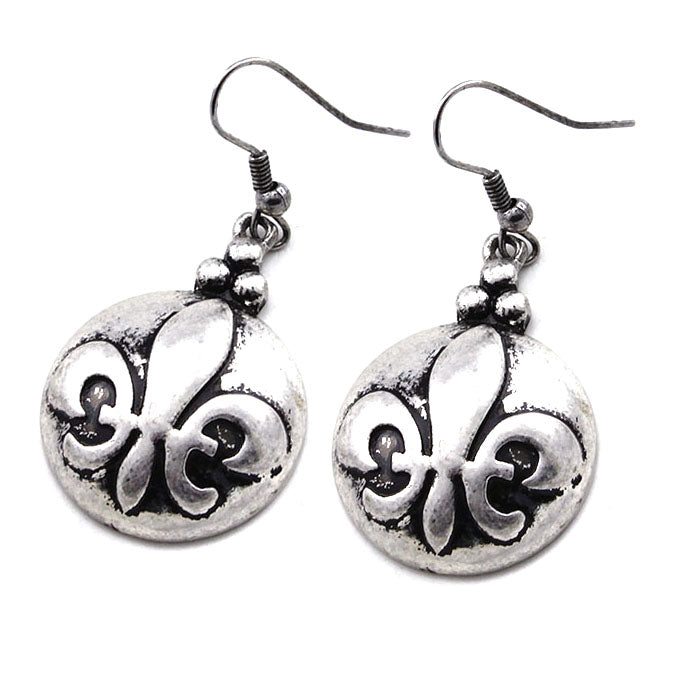 Fleur de Lis Earrings for Women - Elegant French Lily Flower Dangle Earrings - Perfect for Parties, Weddings, and Special Occasions