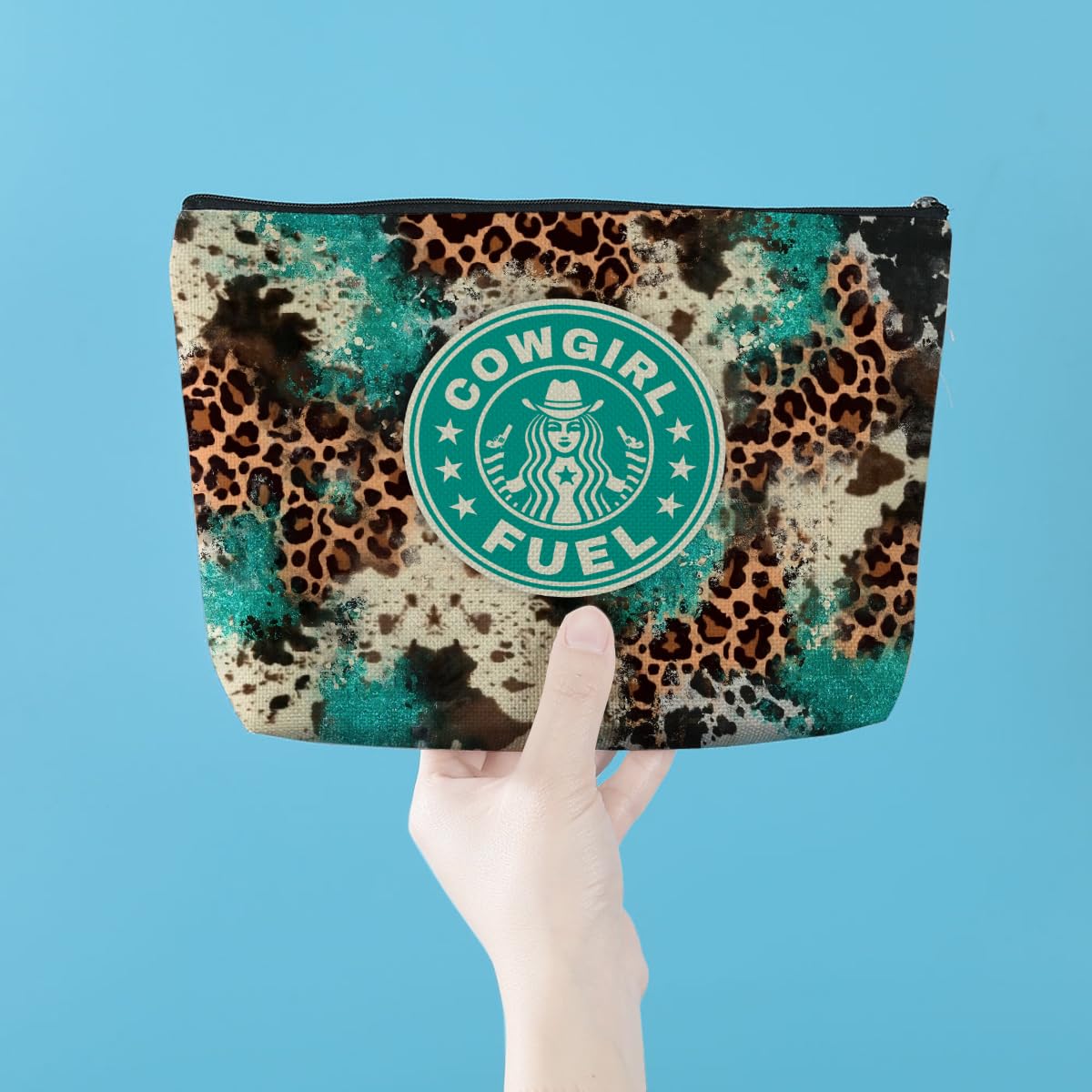 Western Makeup Bag for Women - Leopard Print Cosmetic Pouch | Travel & Gift