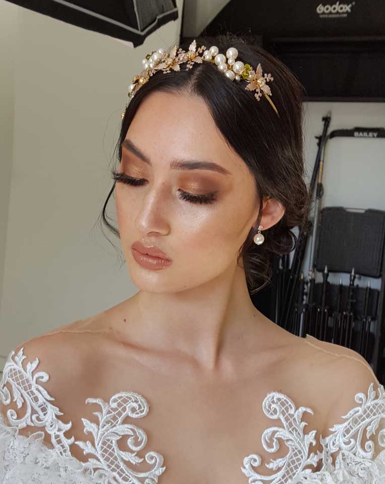 Elegant Bridal Headpiece with Floral and Pearl Design - Enchanted Garden by Kezani | Perfect for Weddings, Prom, and Special Occasions