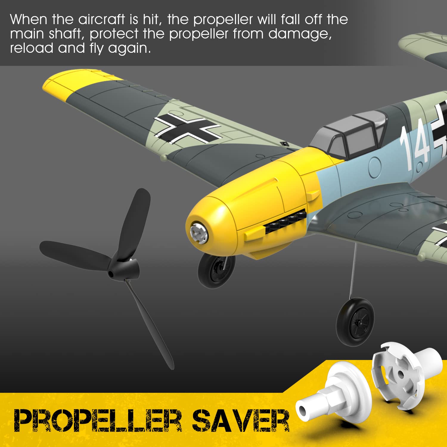 **2.4G 4 Channel RC Airplane - Remote Control Fighter Glider Foam Aircraft Toy for Boys & Kids | BF109 Model | Perfect for Outdoor Play, Hobby Flying & Gifts**