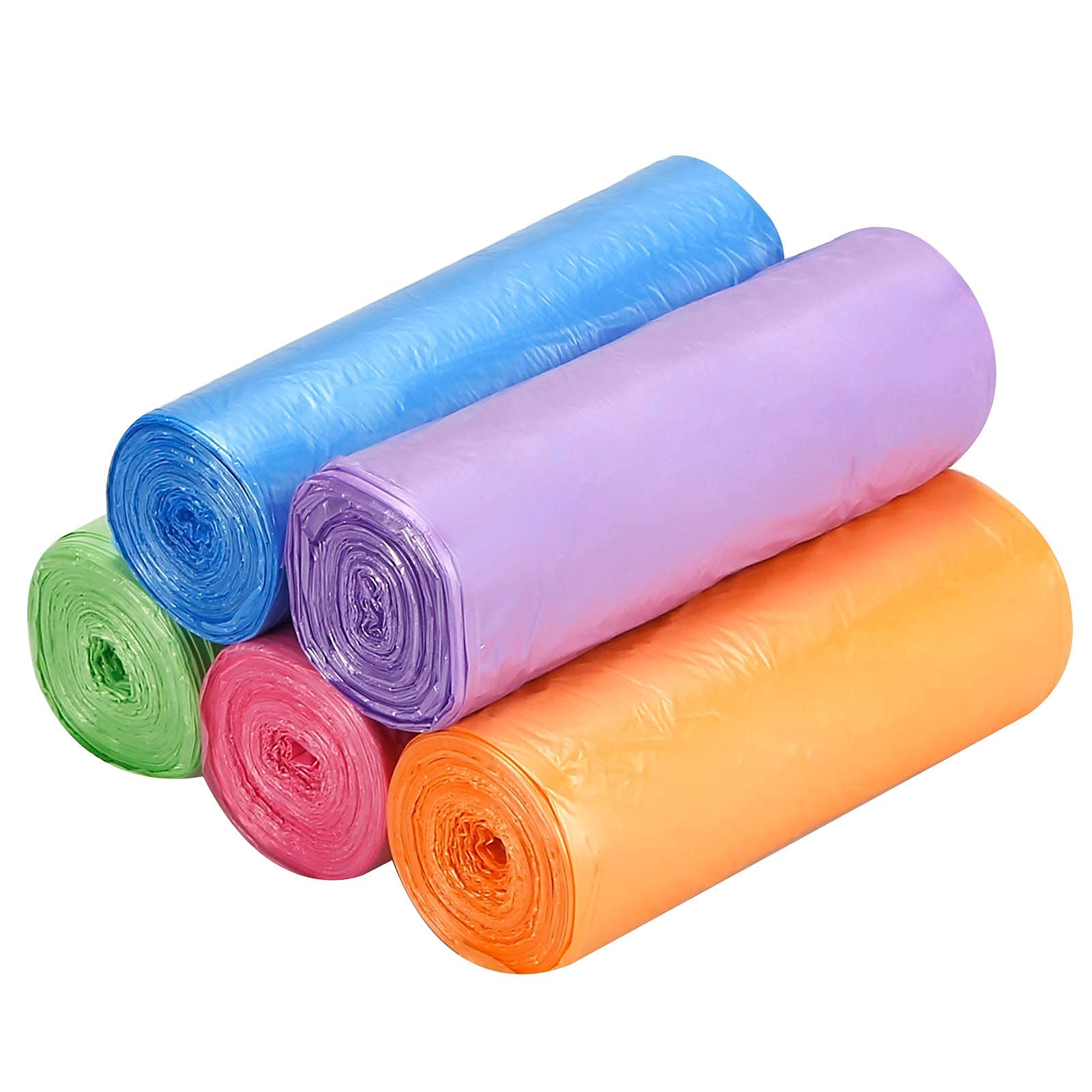 Extra Strong 4 Gallon Small Trash Bags - 125 Count (5 Rolls) Colorful Kitchen Garbage Bags for Bathroom, Office & Home Use - Perfect for Small Trash Cans, Diaper Pails & Wastebaskets