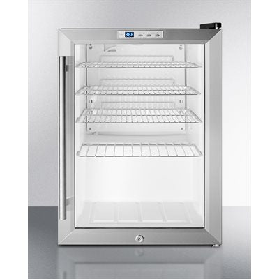 Summit 17 Inch Compact Mini Fridge with Glass Door - Perfect for Dorm, Office, Bedroom & Kitchen Countertop - Energy Efficient Beverage Cooler for Soda, Beer & Snacks Storage