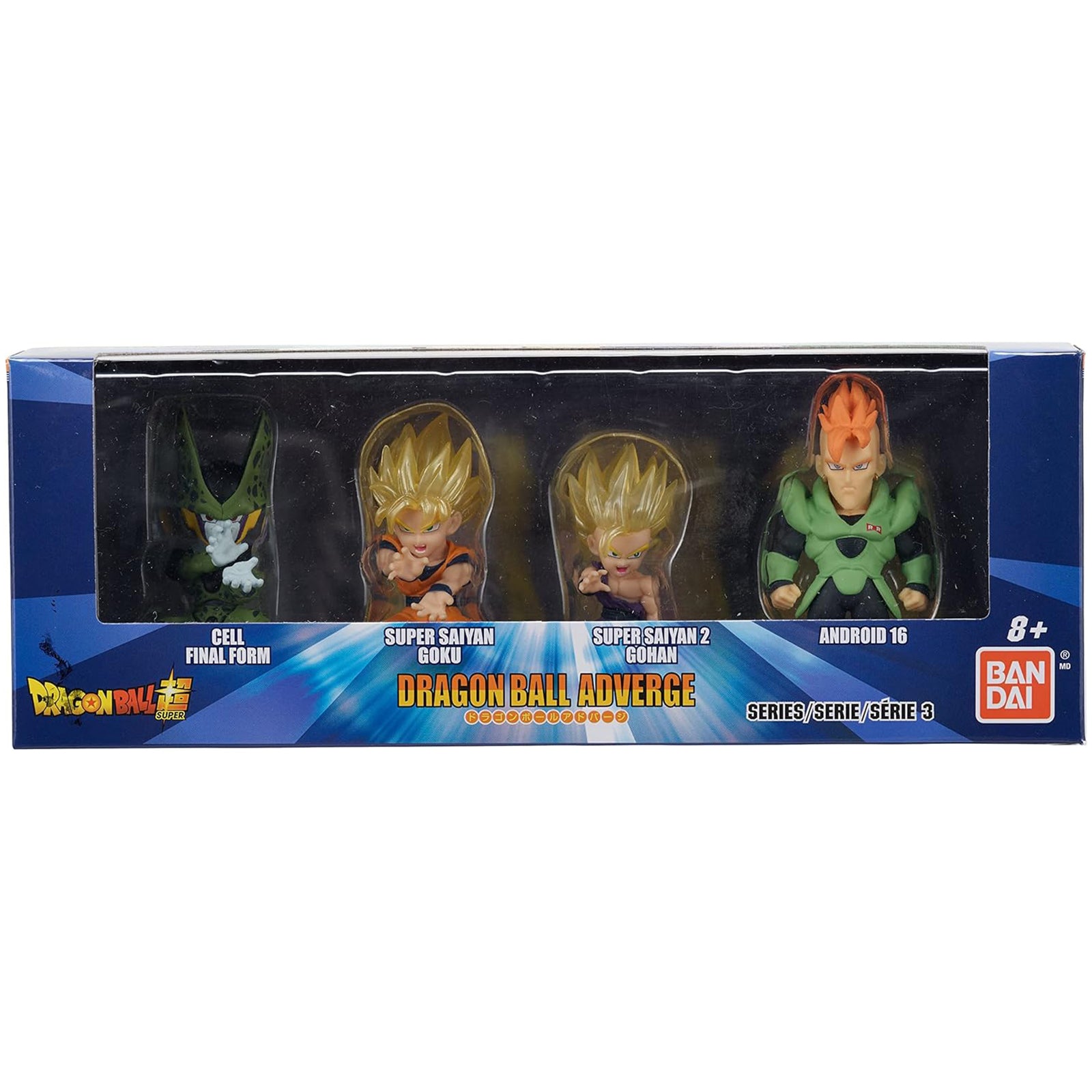 Bandai Dragon Ball Adverge Series 3 Action Figure Set - Cell, SS Goku, Gohan & Android 16 - Collectible Anime Figures for Display & Gifts | Perfect for Dragon Ball Fans & Anime Collectors