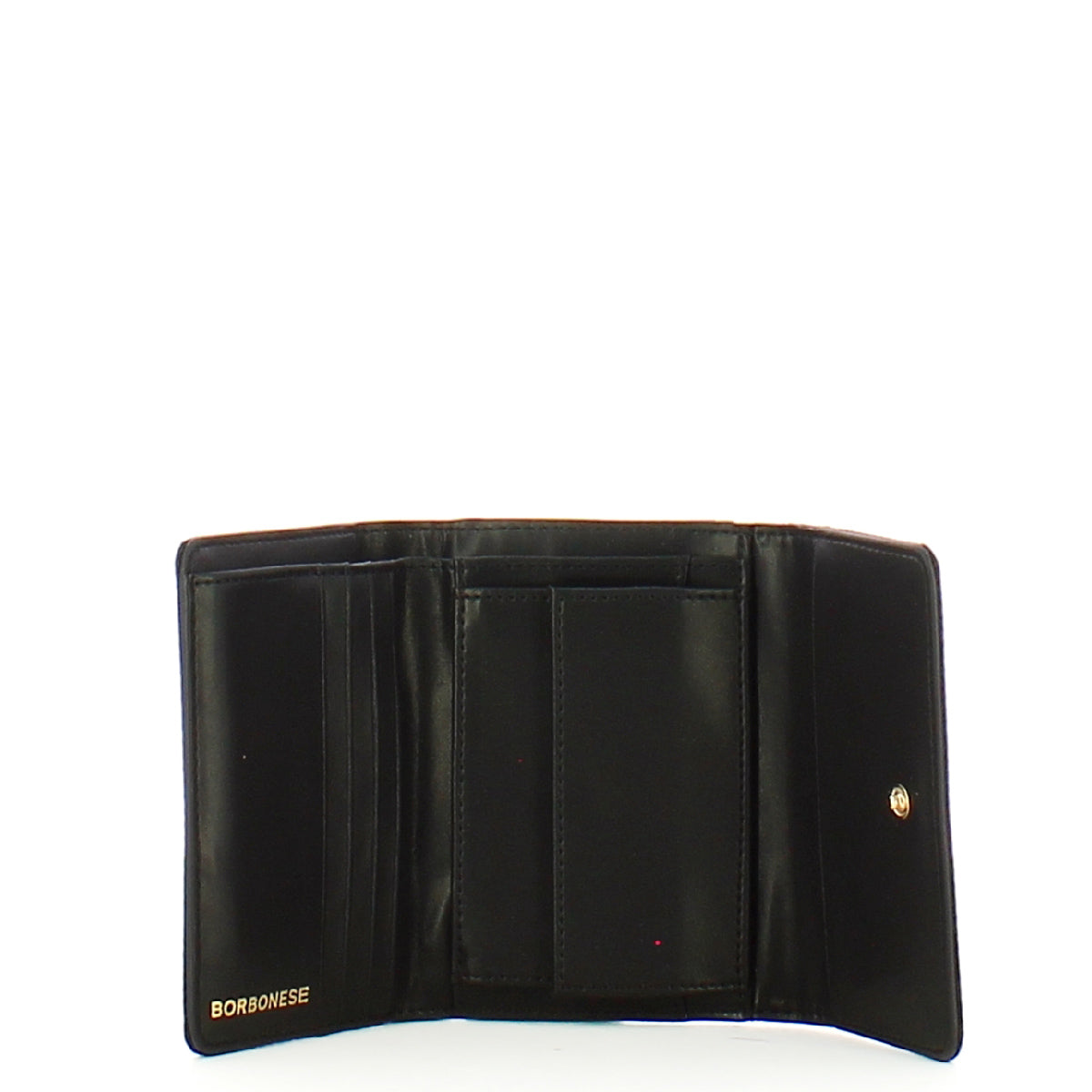 Borbonese Medium RFID Blocking Recycled Nylon Wallet in Dark Black - Secure & Stylish for Everyday Use and Travel