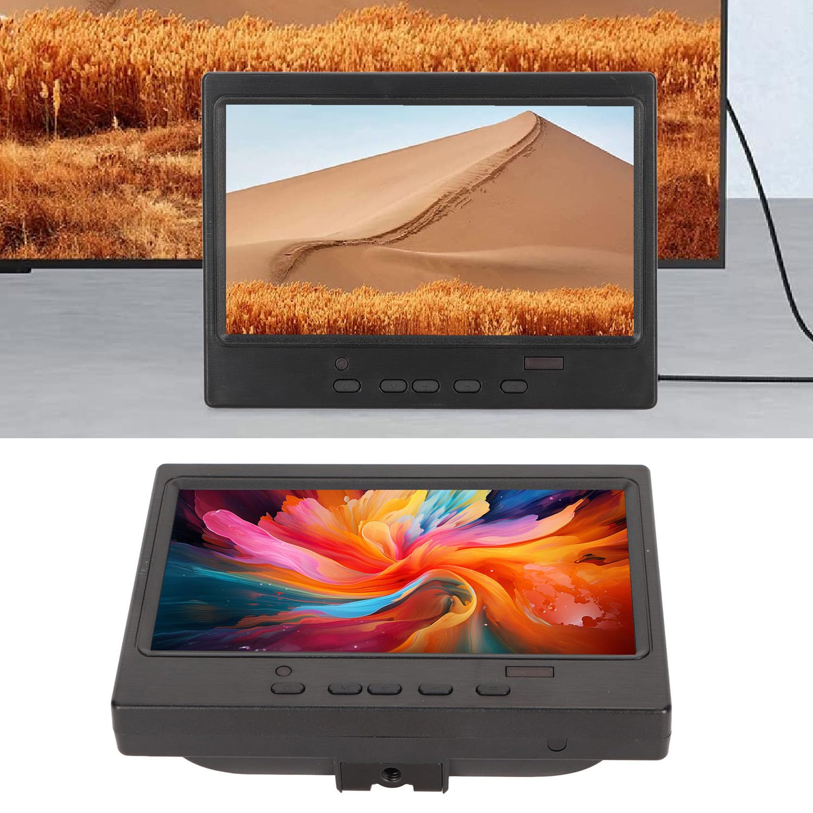 7 Inch Portable Monitor for Laptop - HDMI VGA AV Interface Mini External Display for PC Gaming & Travel - Lightweight Ultra-Thin Screen for Work, Entertainment & Business Presentations