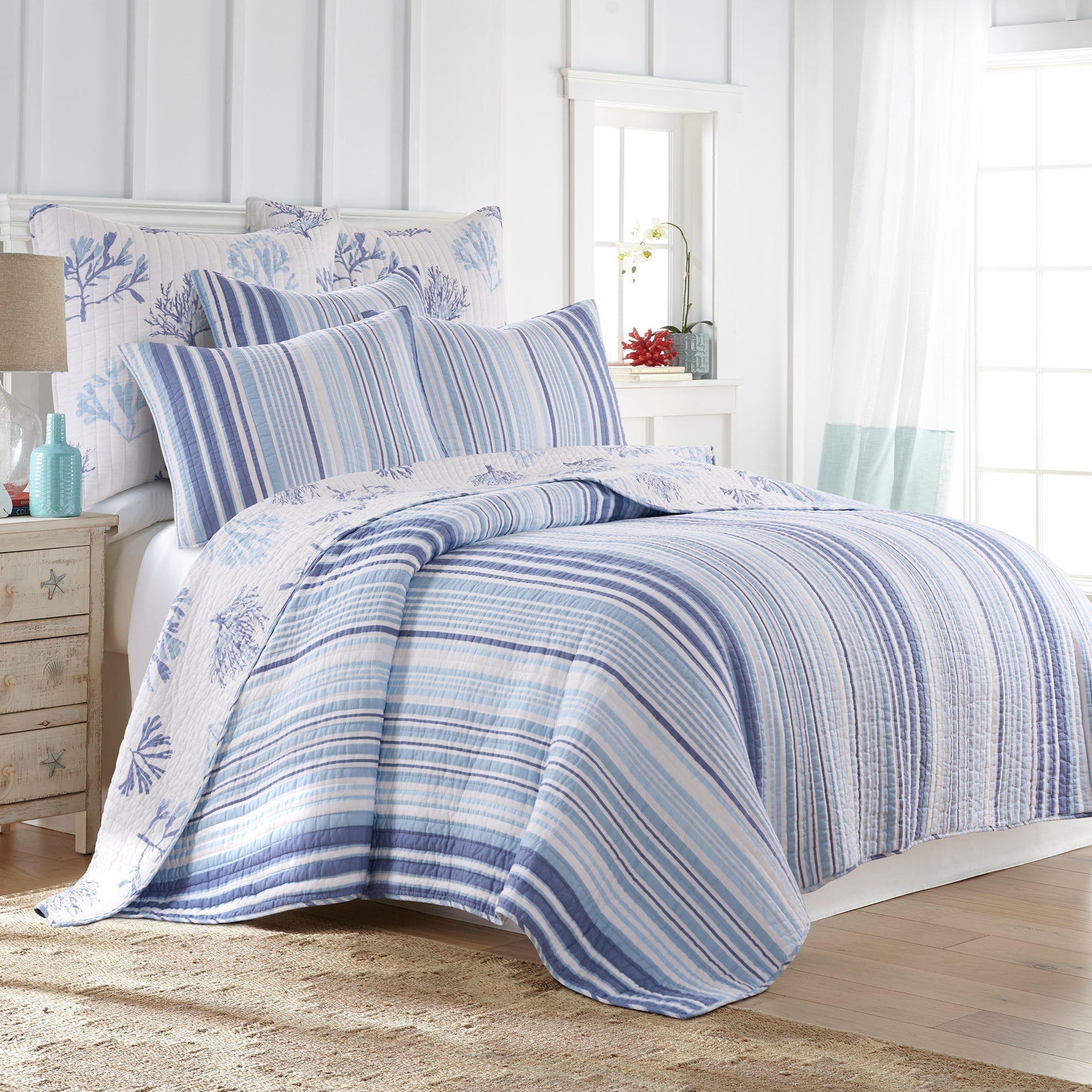 Zuma Beach Twin Quilt Set - Soft & Breathable Cotton Bedding for Kids & Teens - Perfect for Dorm Rooms, Guest Beds & Cozy Bedroom Decor