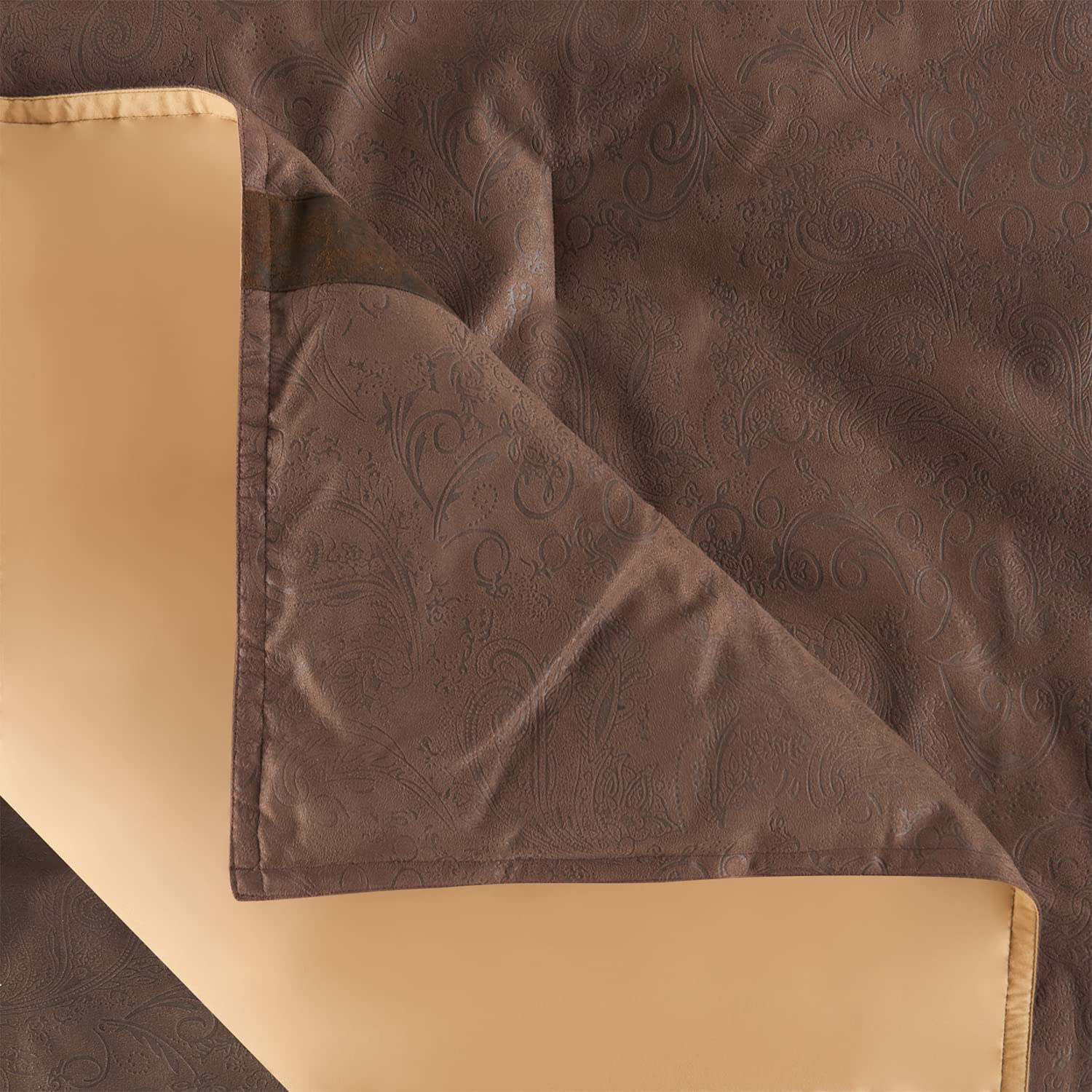 HiEnd Accents Caldwell 4-Piece Western Rustic Comforter Set - Faux Leather Twin Size Brown Cow Print Luxury Bedding (1 Comforter, 1 Bed Skirt, 1 Pillow Sham, 1 Neckroll) for Ranch, Cabin & Southwestern Home Decor