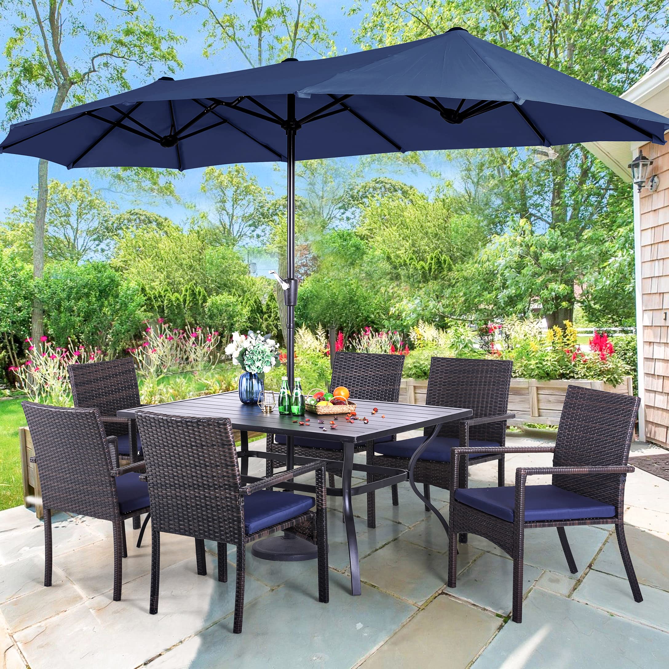 PHI VILLA 2-Piece Patio Furniture Set - Modern Outdoor Wicker Chairs with Removable Cushions, PE Rattan Armchairs for Deck, Porch, Balcony - Perfect for Backyard Relaxation and Garden Lounging