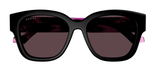 Gucci GG1550SK 004 Black & Red Striped Cat Eye Sunglasses for Women - Fashionable UV Protection Shades for Beach, Driving & Outdoor Activities