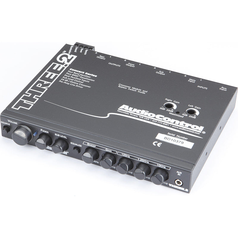 AudioControl Three.2 In-Dash Preamp Equalizer & Subwoofer Crossover with Dual Aux Inputs - Car Audio System Enhancer for Bass Control and Sound Tuning | Perfect for Car Enthusiasts and Professional Installations