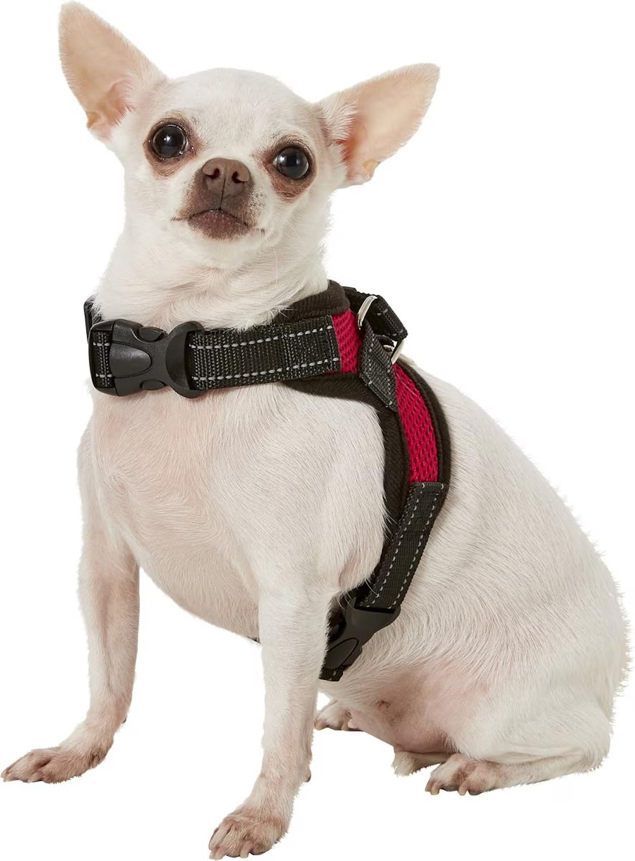 No Pull Reflective Adjustable Dog Harness with Handle - Comfortable Soft All-Weather Mesh Vest for Small, Medium & Large Dogs - Easy On Puppy Harness for Walking, Running & Training (Red, XX-Small)