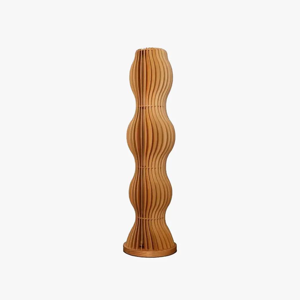 Modern Wooden Wave Sculptural Floor Lamp - Handcrafted Wood Lighting for Living Room, Bedroom & Office Decor - Unique Artistic Statement Piece for Home Interior Design