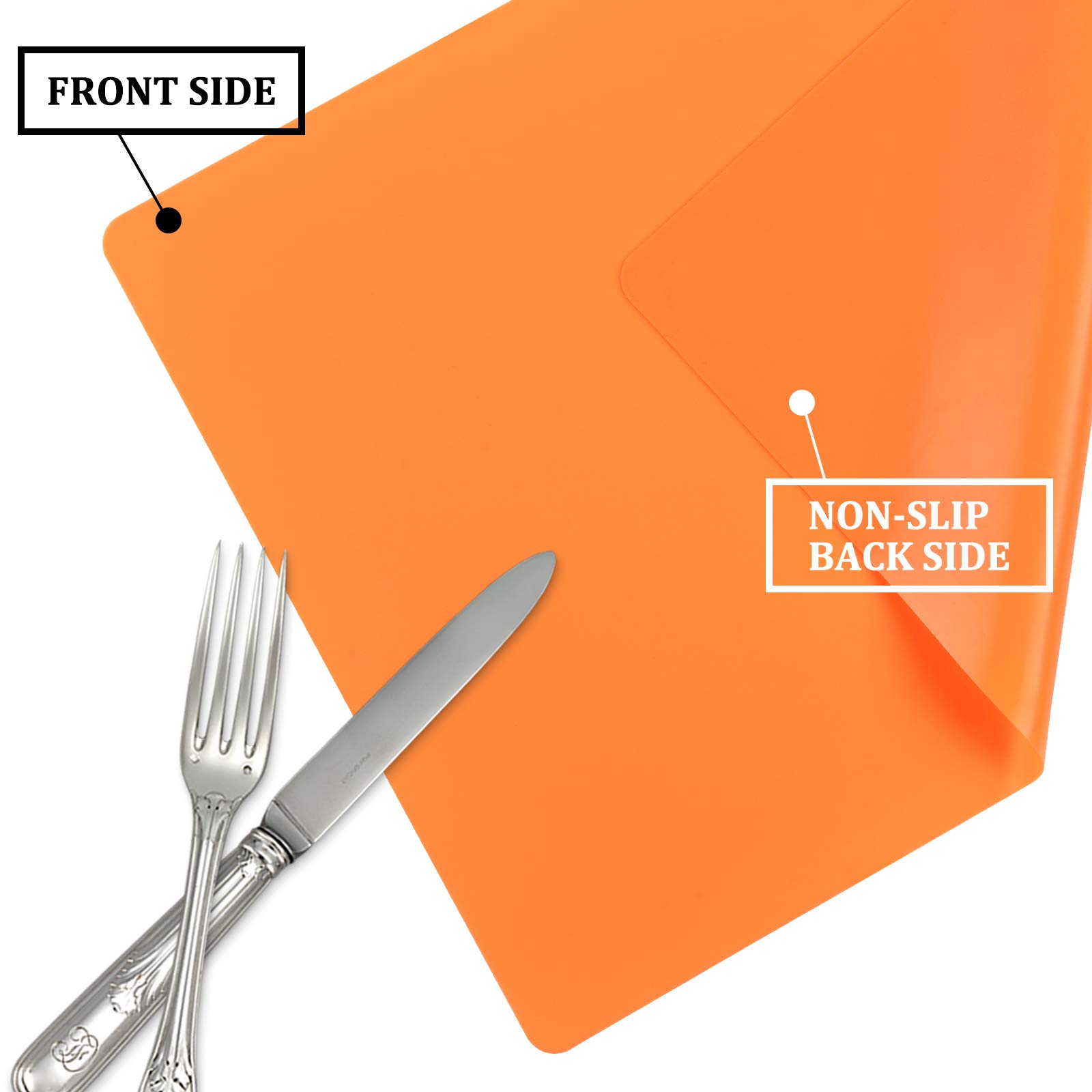 **6-Pack Non-Slip Silicone Placemats for Dining Table – Waterproof, Heat-Resistant, Colorful Kids & Baby Safe (16