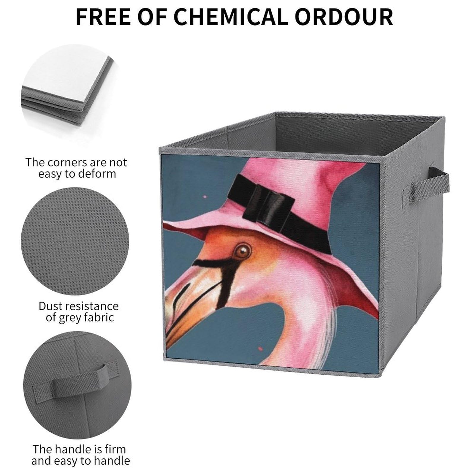 6-Pack Halloween Flamingo Witch Hat Collapsible Storage Bins with Handles - Large Closet Organizer, Clothing Storage Boxes for Home Organization | Perfect for Seasonal Decor, Bedroom, Bathroom & Kids Room Storage
