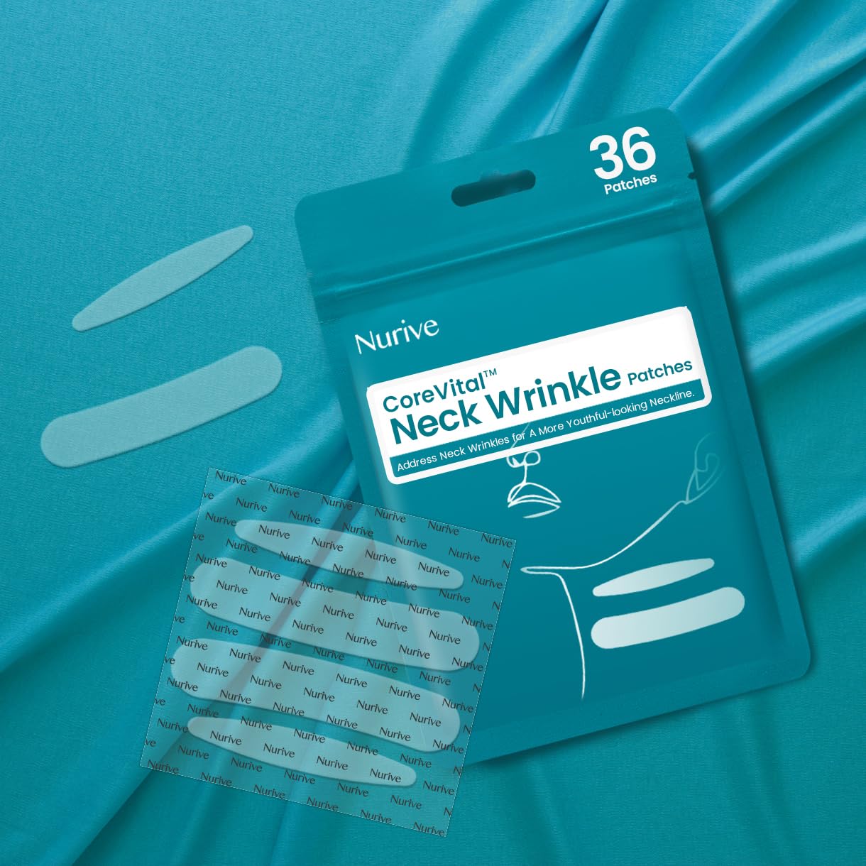 Retinol Neck Wrinkle Patches 36ct - Firming Overnight Strips for Women | Korean Skincare for Chin & Neck Lines