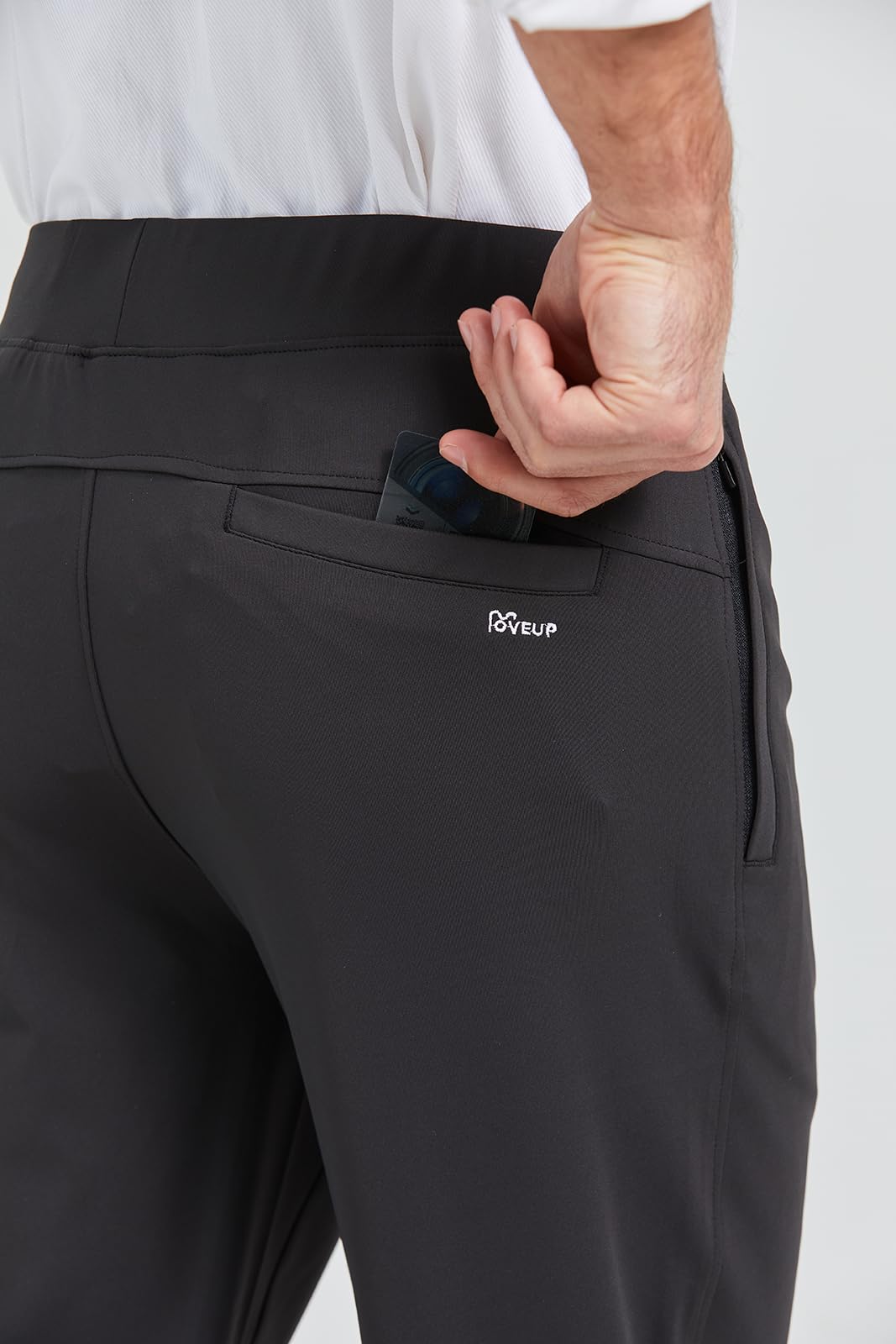 MOVEUP Men's Stretch Golf Sweatpants with Zipper Pockets - Tapered Athletic Joggers for Golf, Workout & Running - Comfortable Track Pants for Sports & Casual Wear