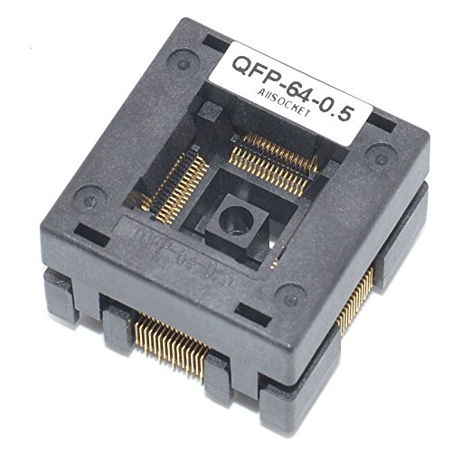 QFP64-0.5 IC Burn-in Test Socket - 0.5mm Pitch, 10x10mm IC Size, Open-Top Soldering Version (QFP64-0.5-STP) for PCB Testing and IC Programming in Electronics Manufacturing