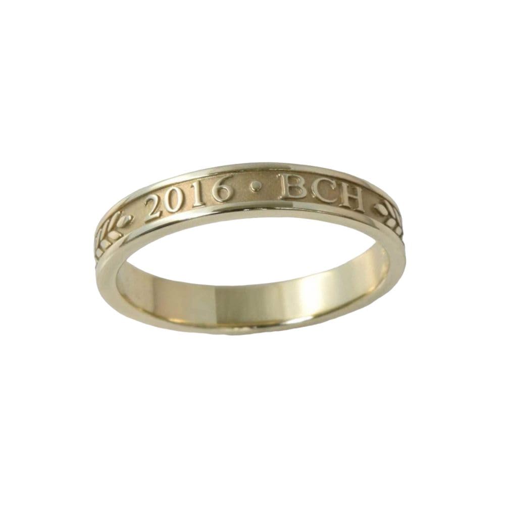 Custom Graduation Class Ring for Men & Women - 14K Gold Finish & Sterling Silver Stackable Band - High School, University, Wedding Ring - Handmade with Gift Box | Perfect for Graduation Gifts, Anniversaries & Special Occasions