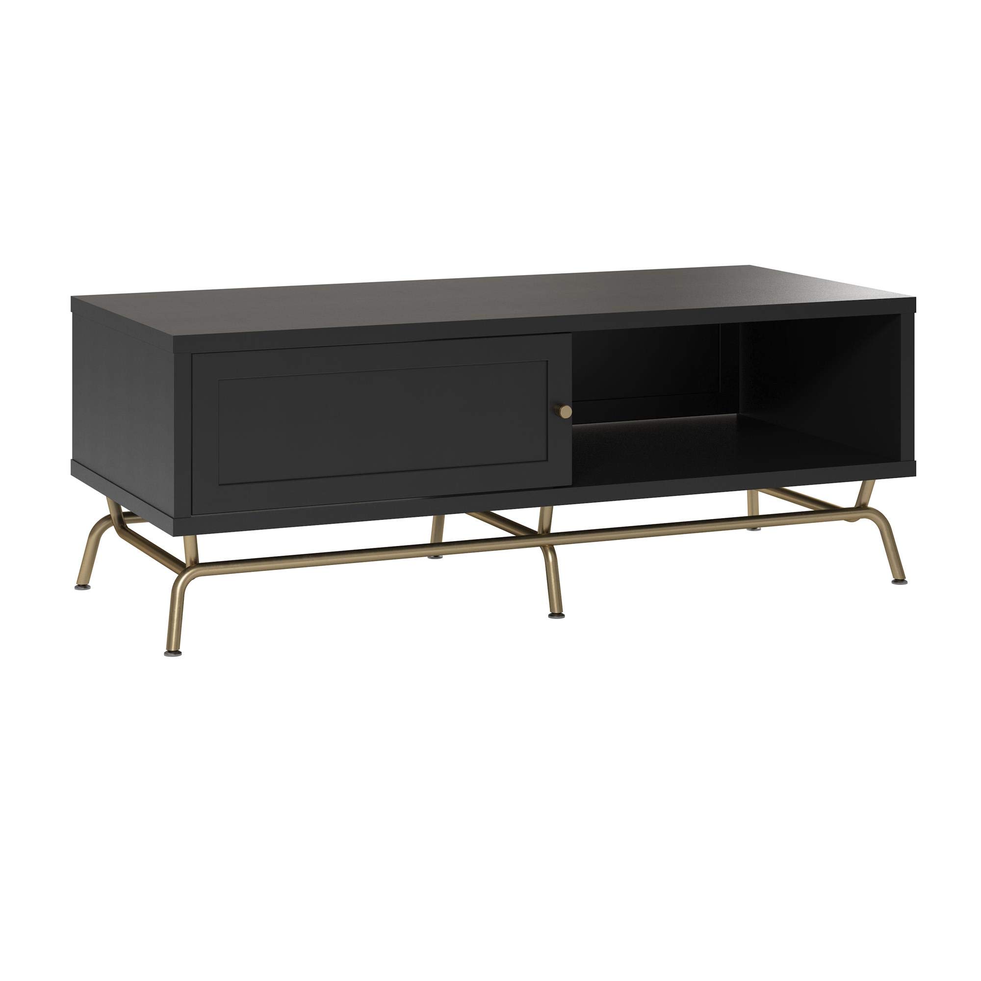 CosmoLiving by Cosmopolitan Nova Modern Black Coffee Table - Stylish Living Room Furniture for Small Spaces & Home Decor